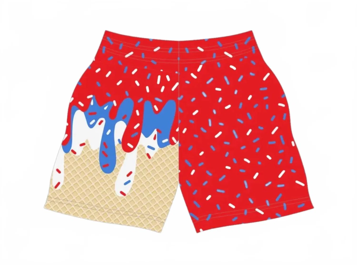Детские шорты для мальчиков с принтом Drip Parish Culture, Red White Blue — фото 2