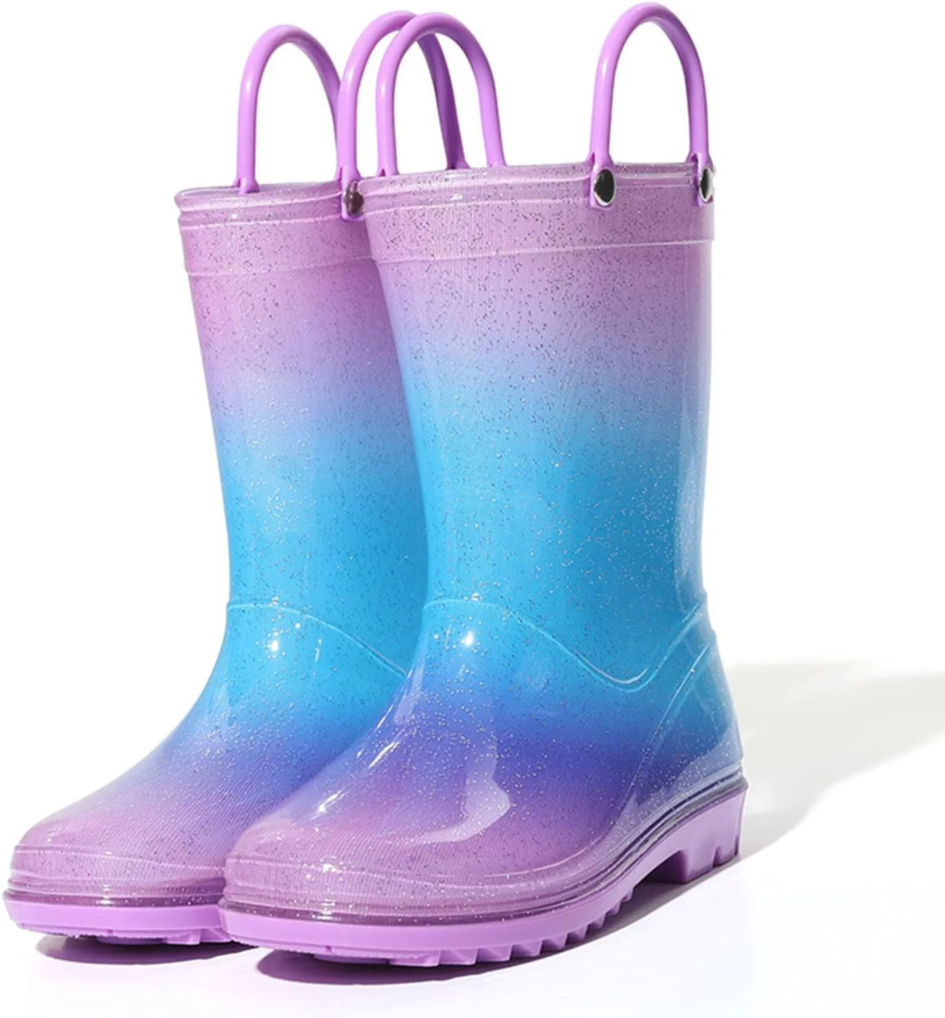 Детские резиновые сапоги с мультяшным принтом YAVSDN, Light Purple — фото 4