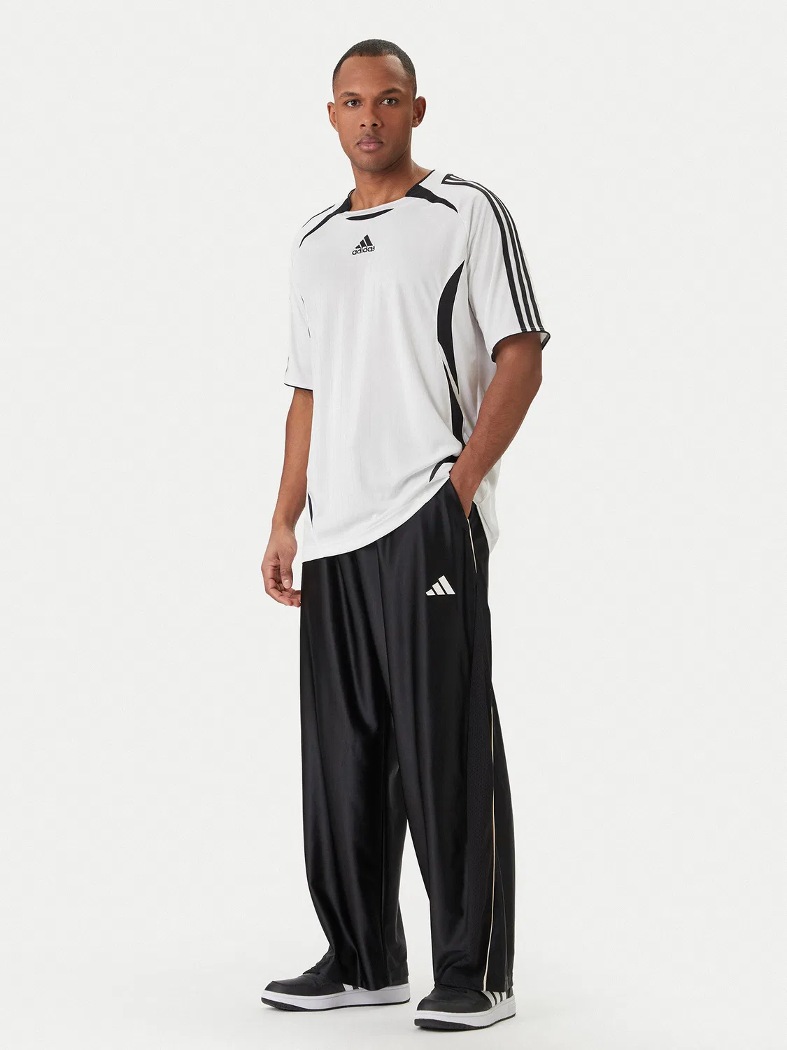 Мужские спортивные брюки свободного кроя Stadium Shiny Adidas, черный — фото 2