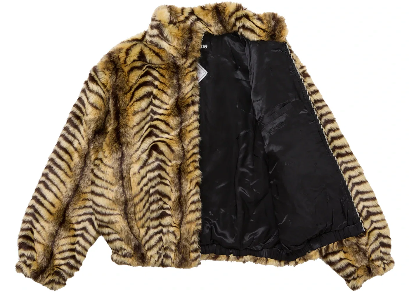 Мужская куртка-бомбер с искусственным мехом Supreme Faux Fur WINDSTOPPER Bomber Jacket, Tan — фото 2