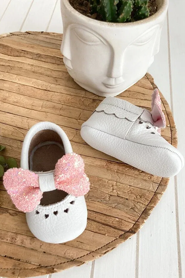 Детские мокасины для девочек из натуральной кожи Li Puna, White