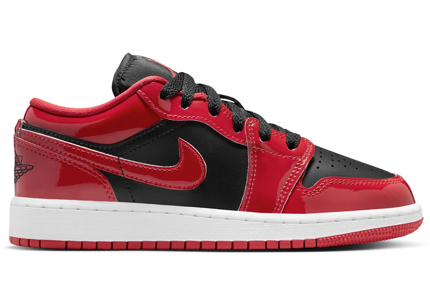 Детские кроссовки lifestyle с лаковым покрытием Jordan 1 Low SE, Black/White/Varsity Red
