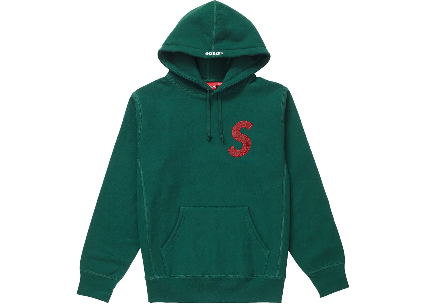 Мужской свитшот с капюшоном Supreme S Logo, Dark Green