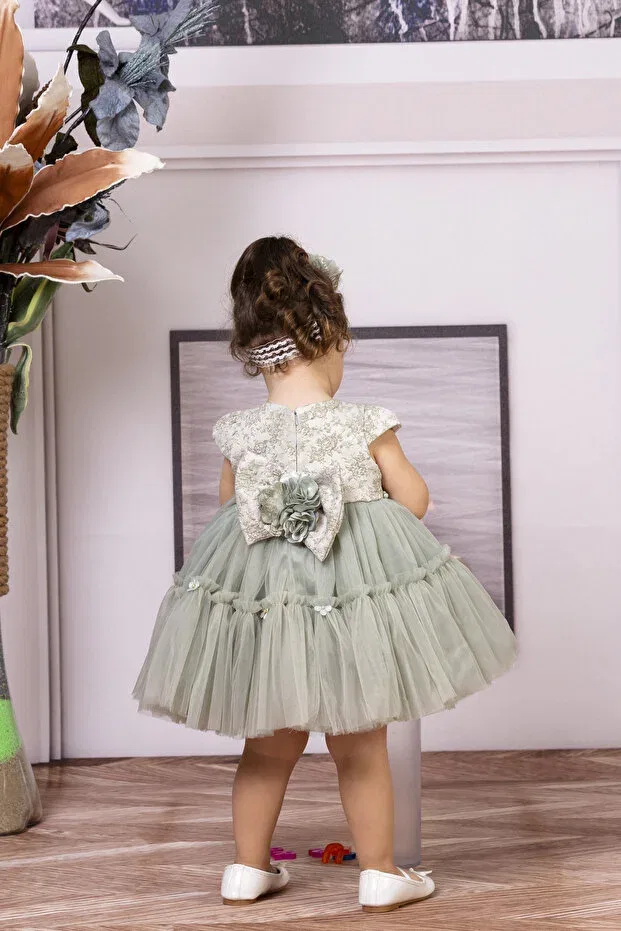 Детское платье для девочек без рукавов Süslü Pink Kids, Green — фото 3