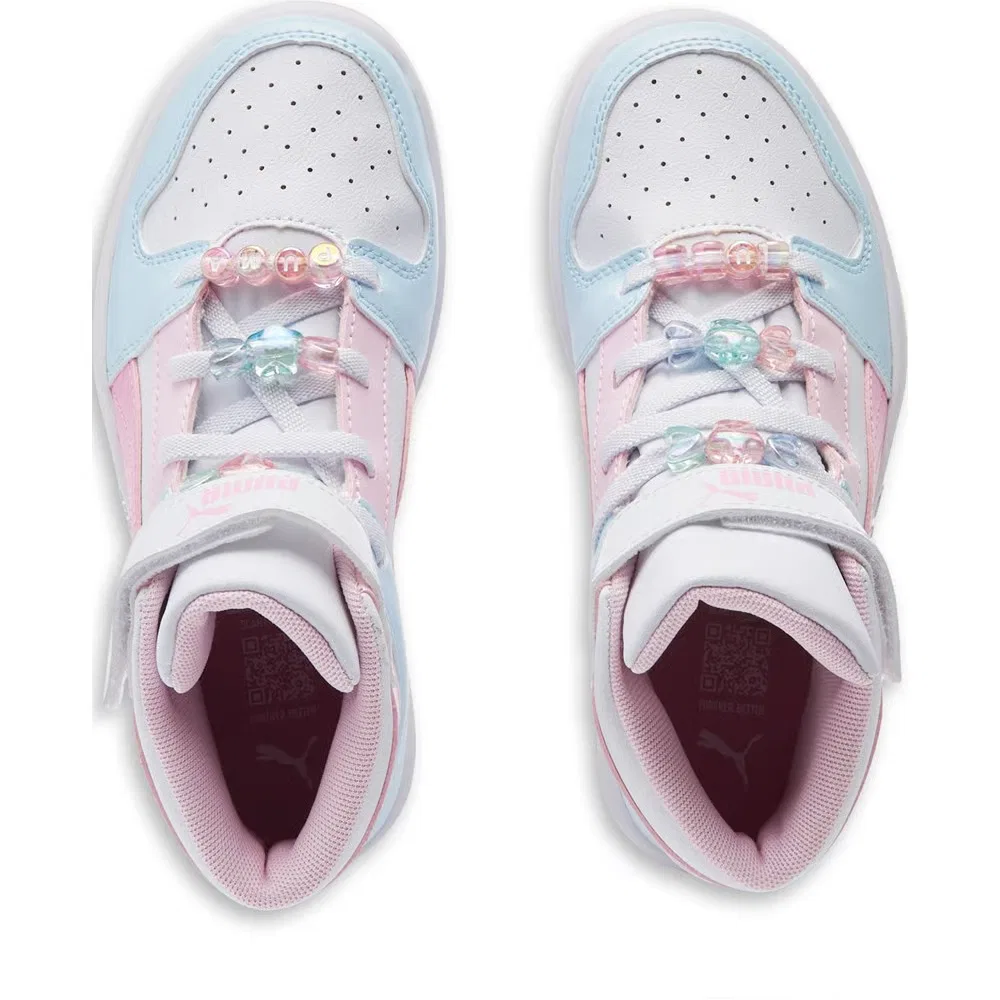 Детские высокие кроссовки Puma, Pink/Blue — фото 4