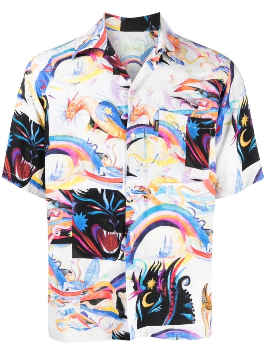 

Aries graphic-print short-sleeve shirt, разноцветный