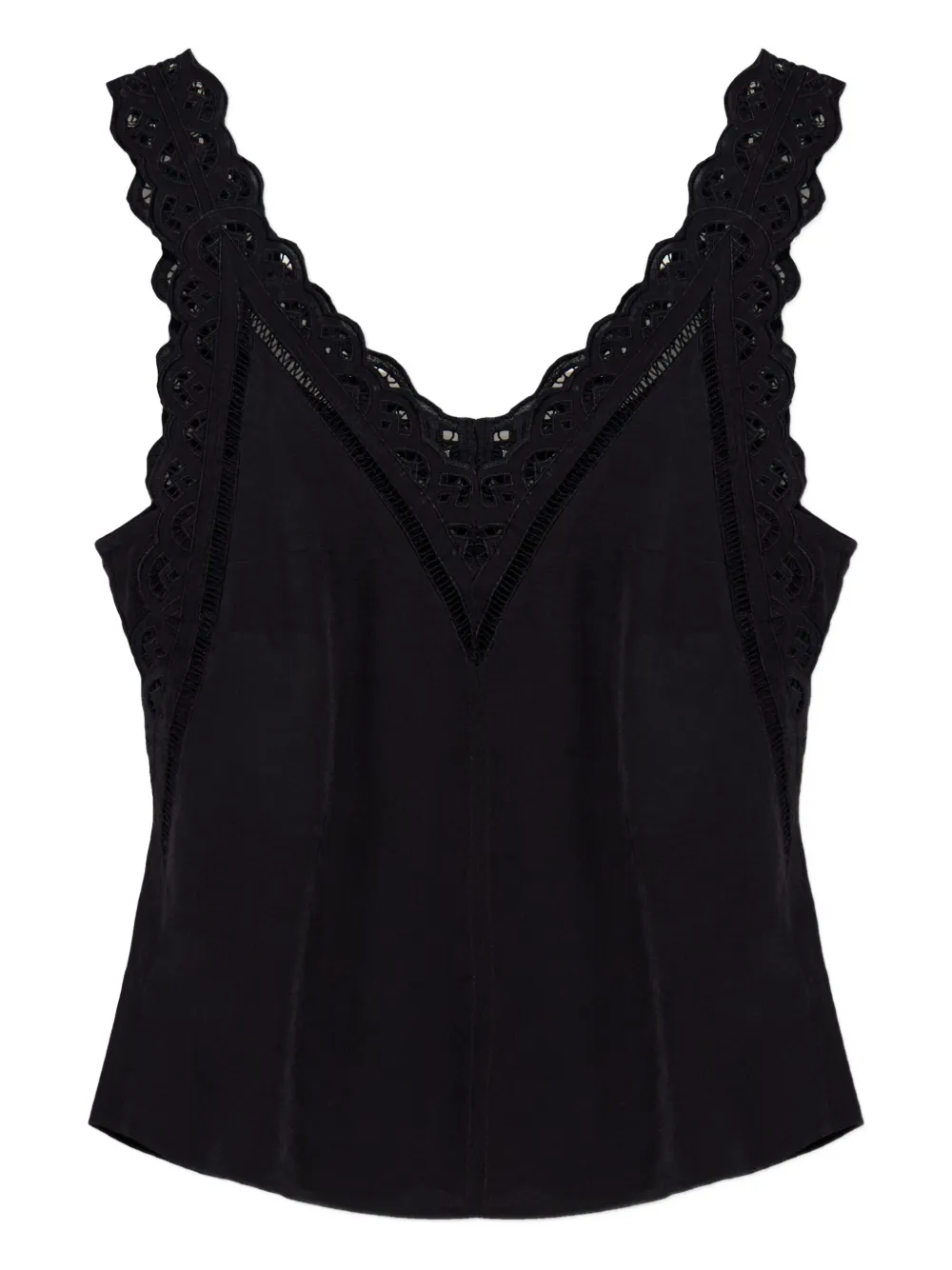 

Топ без рукавов с кружевом ISABEL MARANT, черный