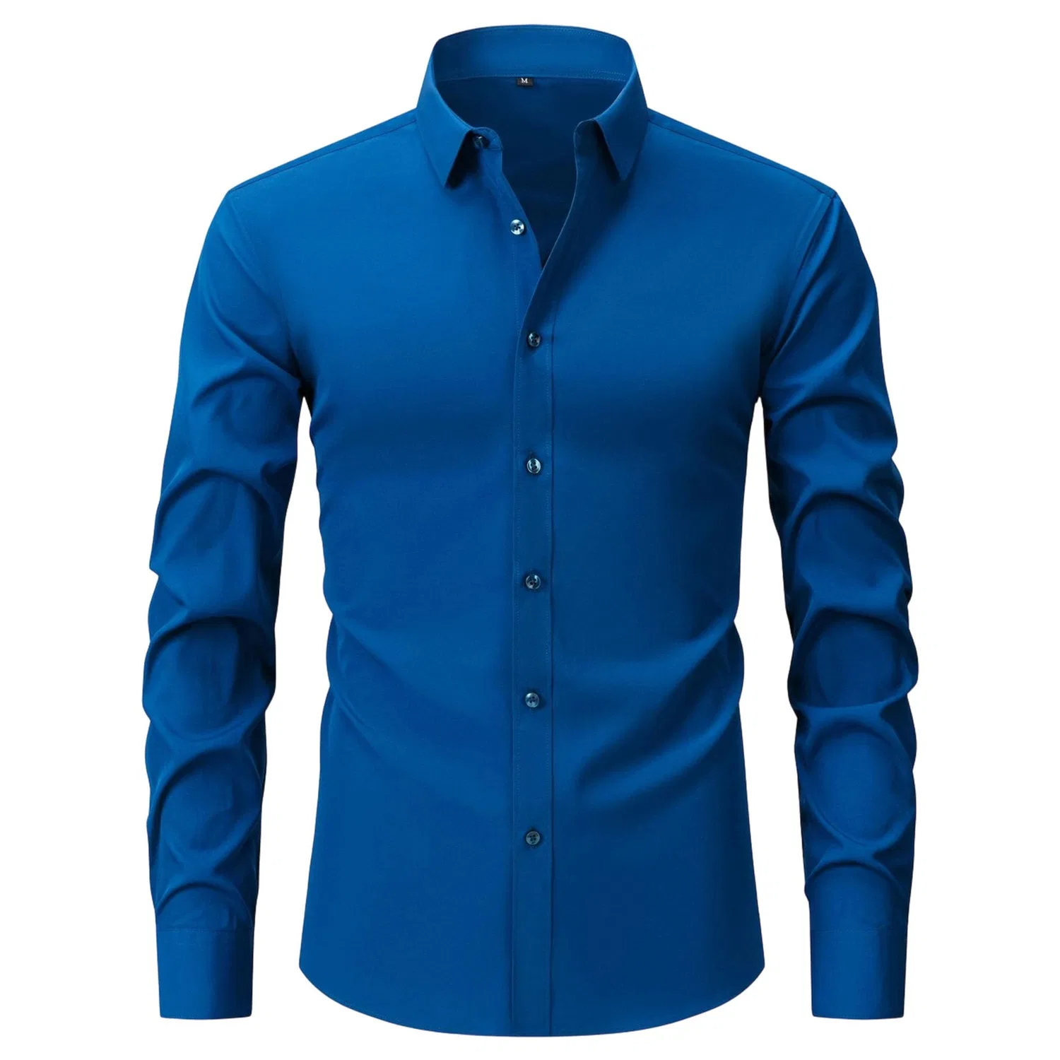 Мужская рубашка с длинным рукавом, современный slim fit, Dark Blue