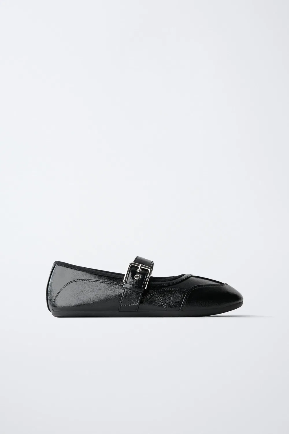 Балетки с пряжками ZARA, Black