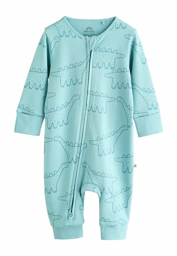 Комплект боди с принтом Animals Regular fit two way zip baby sleepsuits 5 pack Next, Multi Dino — фото 3