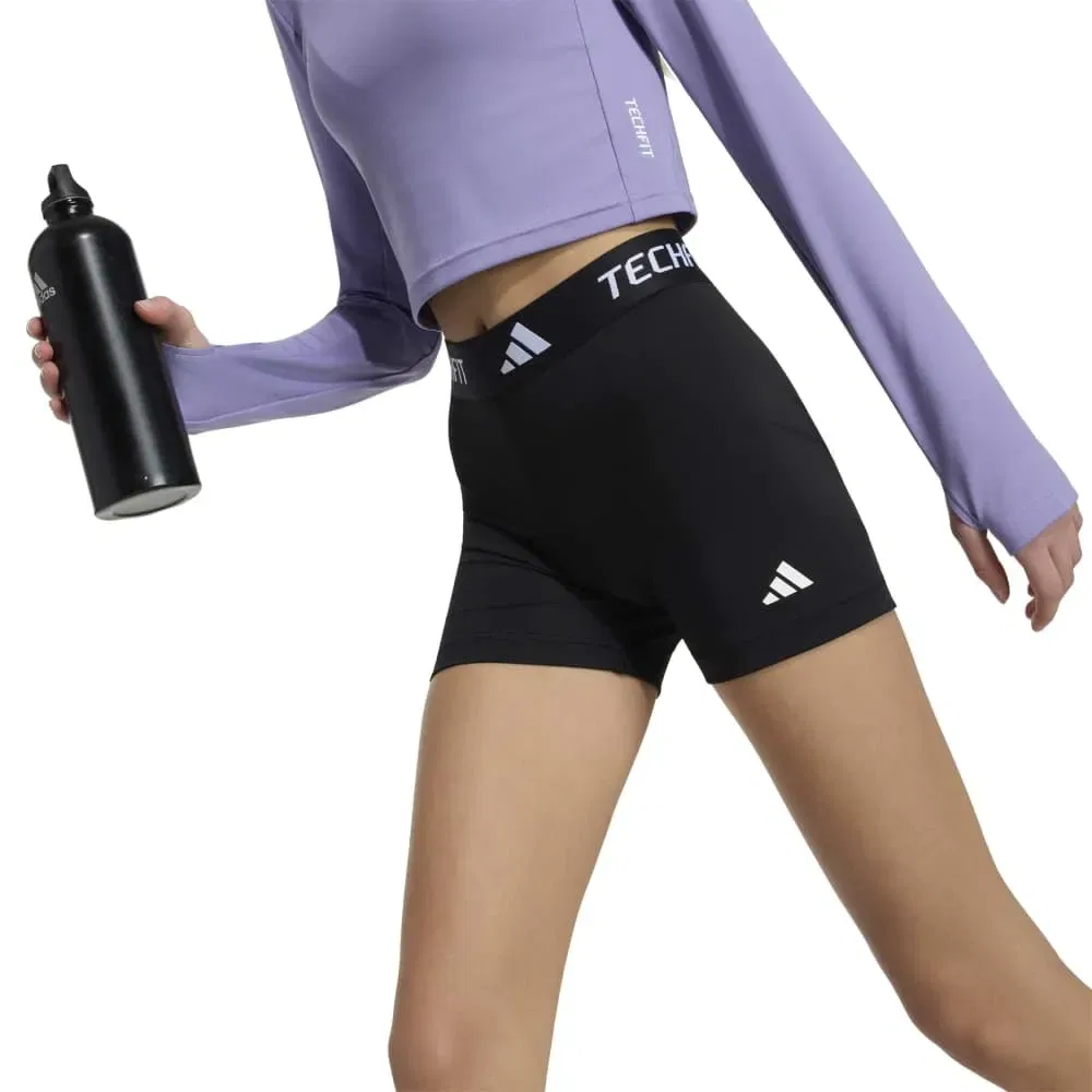 Детские леггинсы для девочек Techfit с длиной до колена Adidas, Black — фото 4