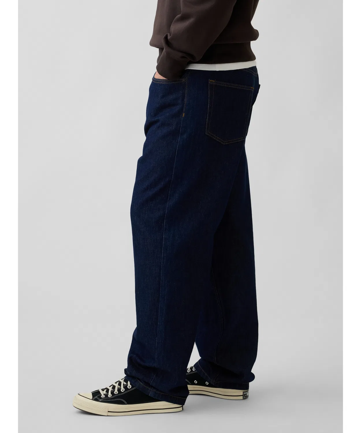 Мужские джинсы свободного кроя на резинке Pull-On Baggies GAP, Indigo Blue — фото 3