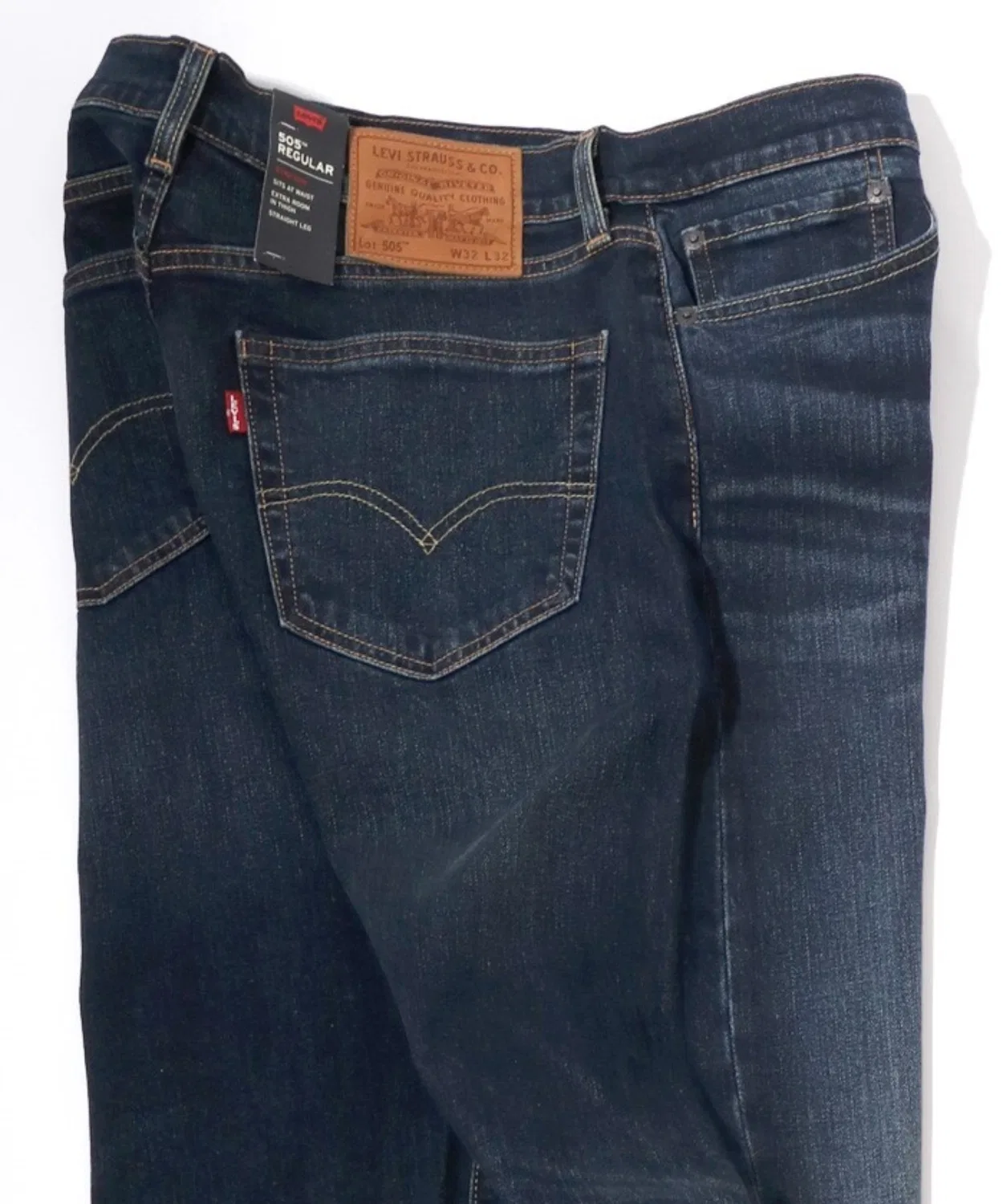 Мужские джинсы прямого кроя с эластичным денимом Levi's Premium 505 Big E, Dark Indigo Blue