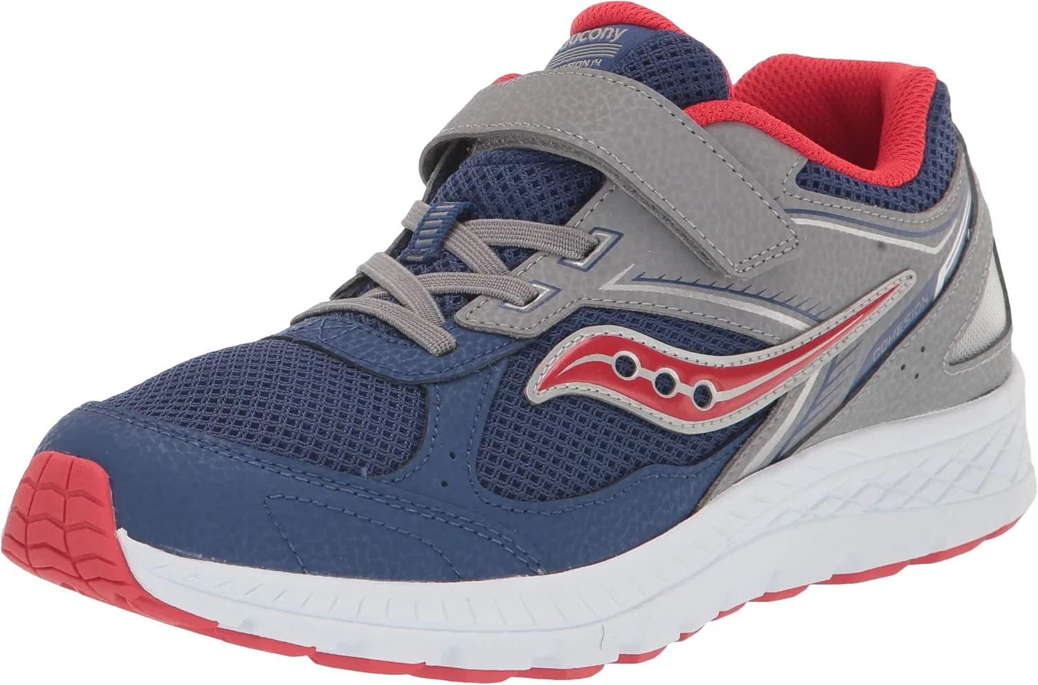 Детские кроссовки для бега с альтернативной застежкой Cohesion 14 Saucony, Navy/Red