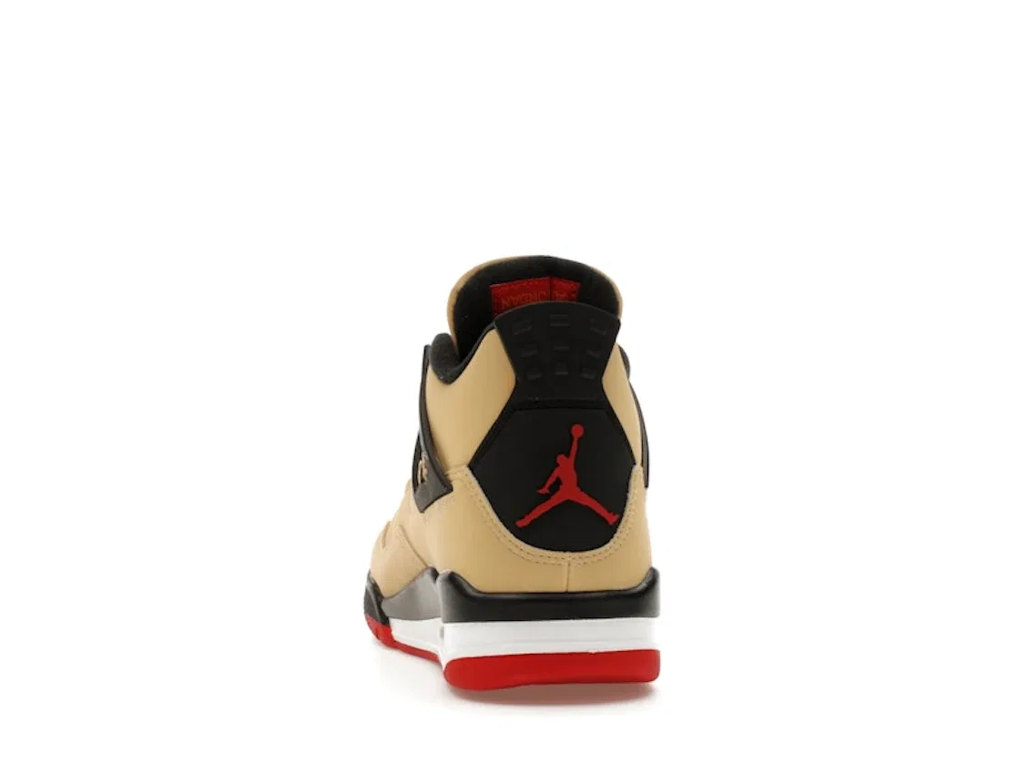 Детские кроссовки Lifestyle с цветовым блоком Jordan 4 Retro, Fire Red/Sesame/White/Starfish — фото 4