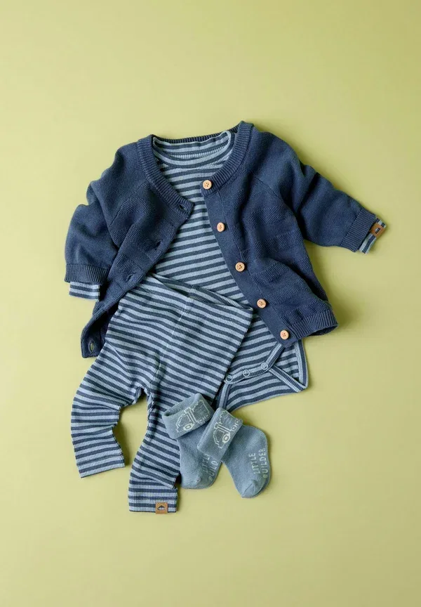 Комбинезон полосатый Romper long sleeved Name It Ashley Blue, синий — фото 4