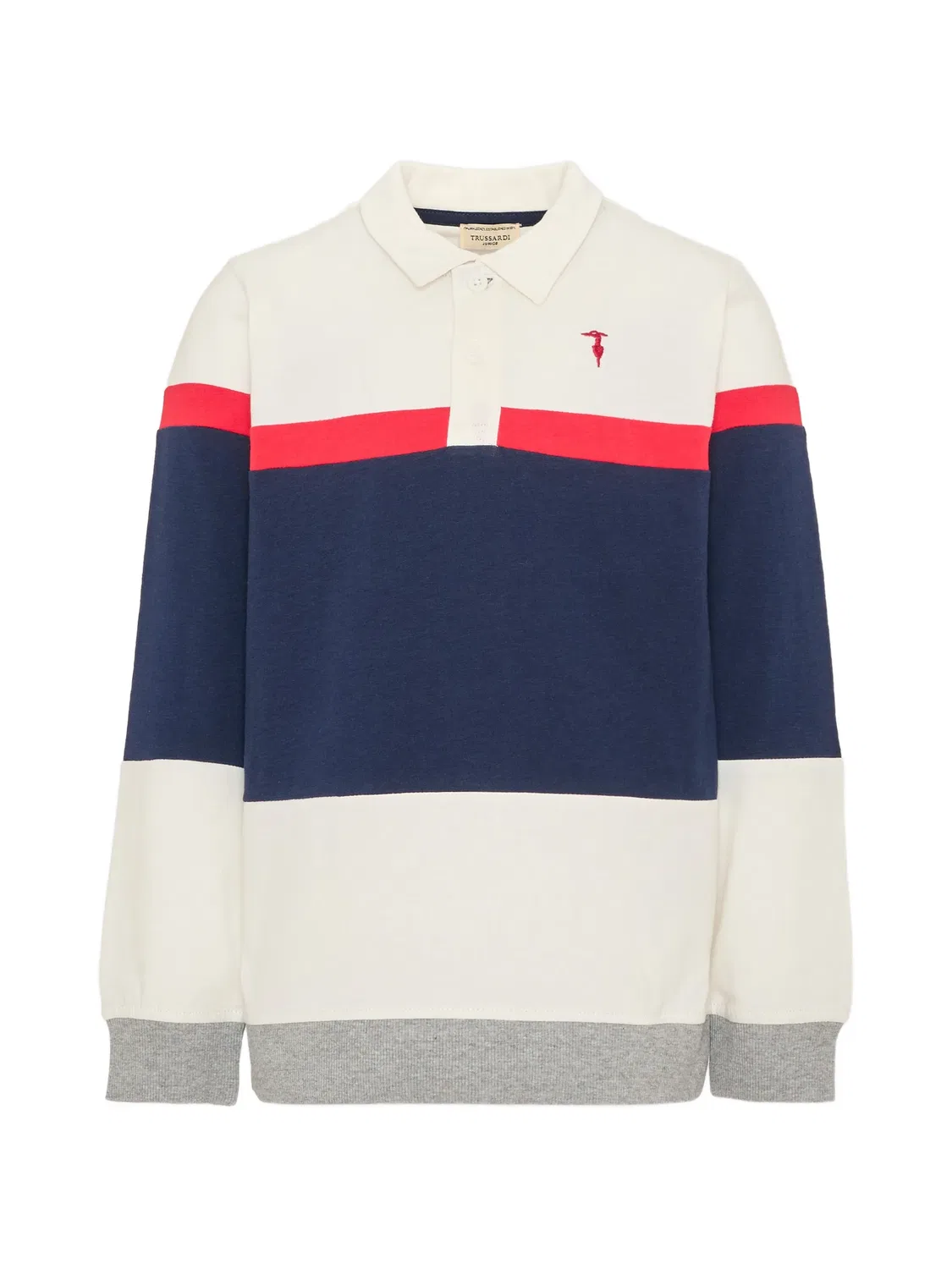 Поло с длинными рукавами в стиле колор-блок Trussardi, белый