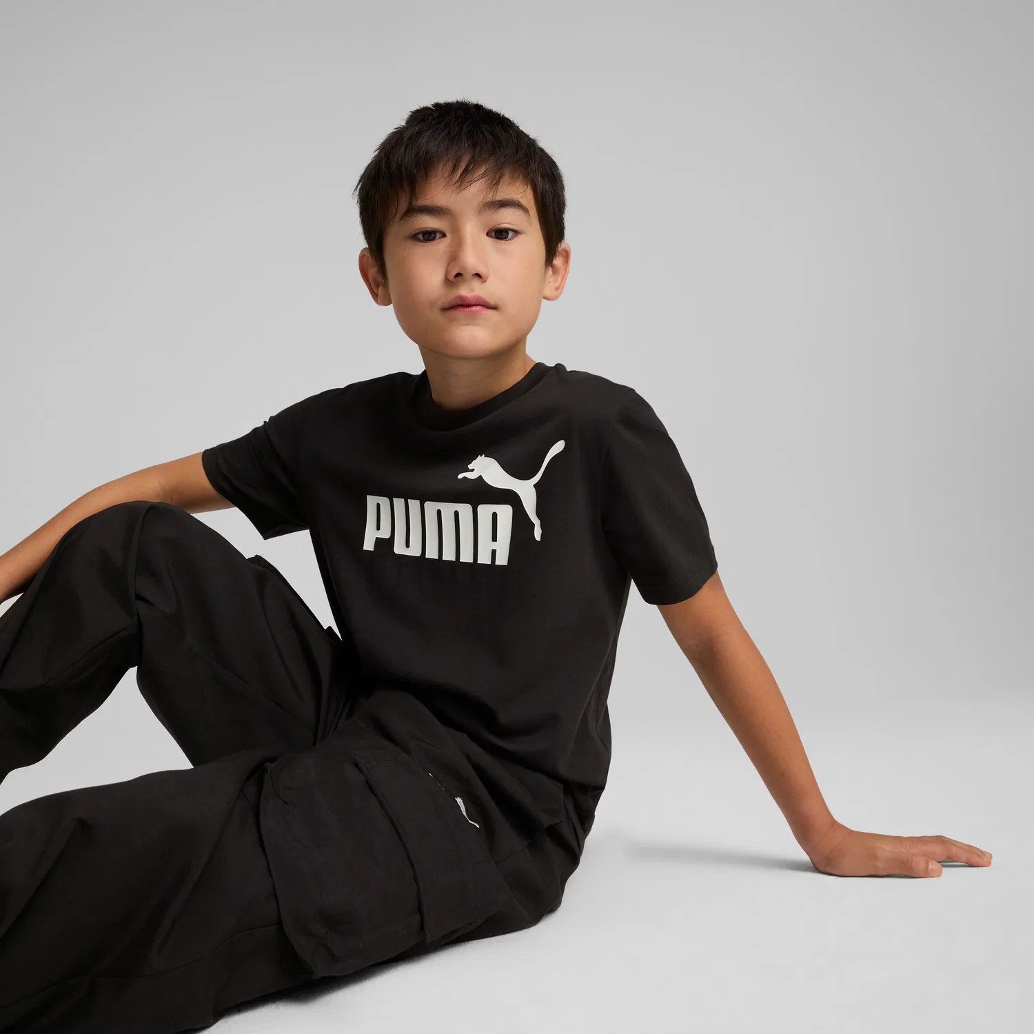 Детская спортивная футболка с коротким рукавом PUMA, черный — фото 4
