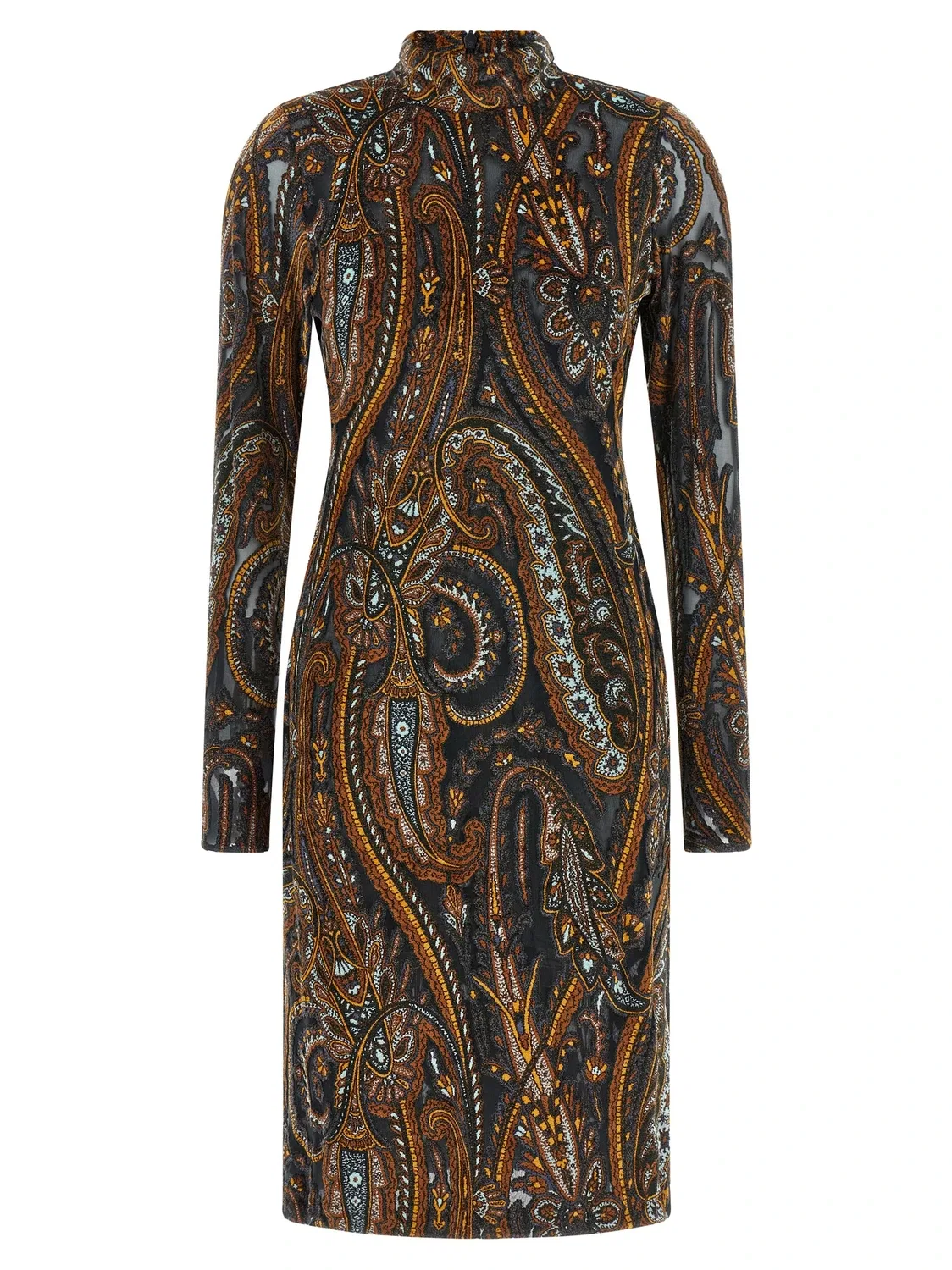 Платье из жаккардового шенилла Etro, мультиколор