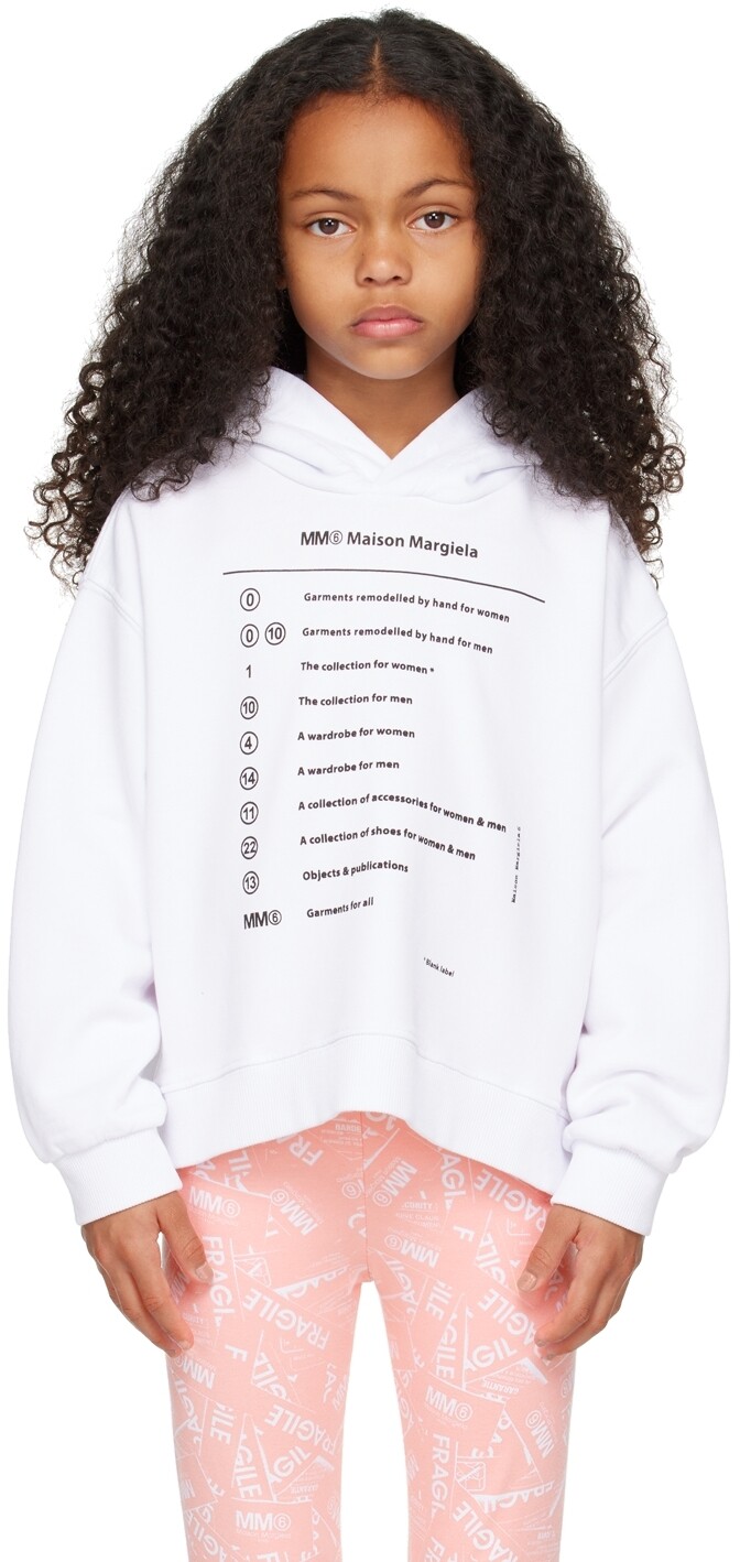 

Детская белая толстовка с логотипом Care MM6 Maison Margiela, Белый, Детская белая толстовка с логотипом Care MM6 Maison Margiela
