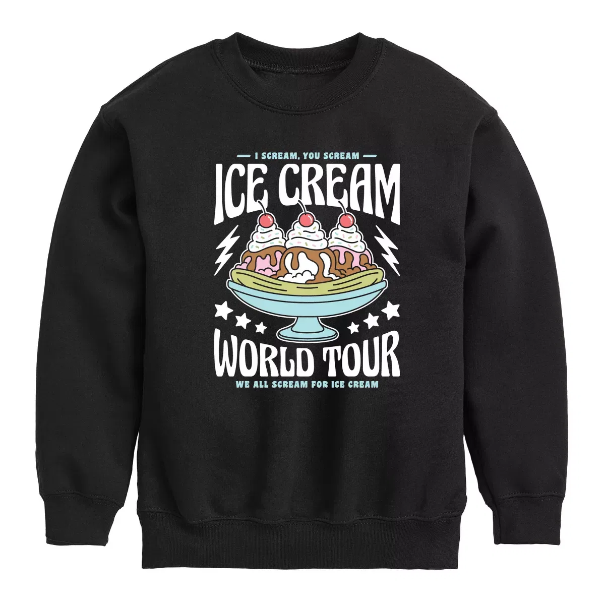 Детский свитшот с принтом I Scream, You Scream Instant Message, Navy