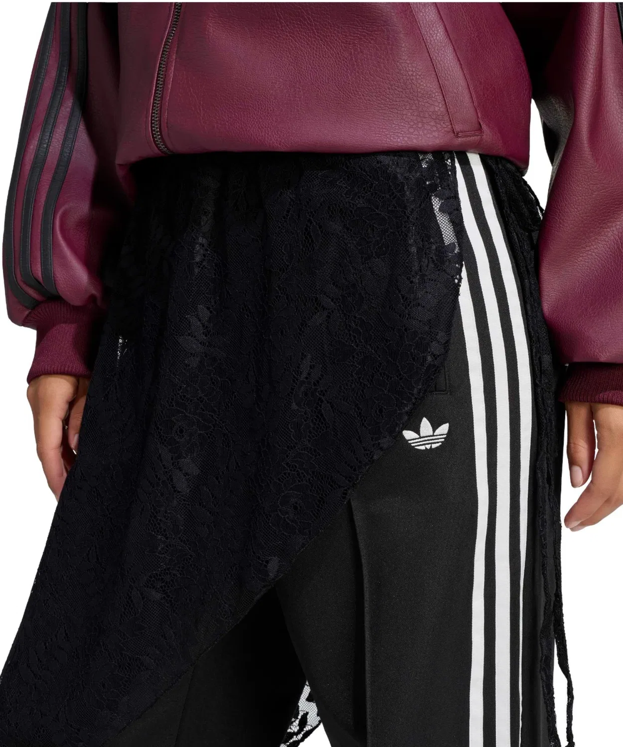 Женские спортивные штаны свободного кроя с кружевной юбкой Firebird Loose Adidas, Black — фото 3