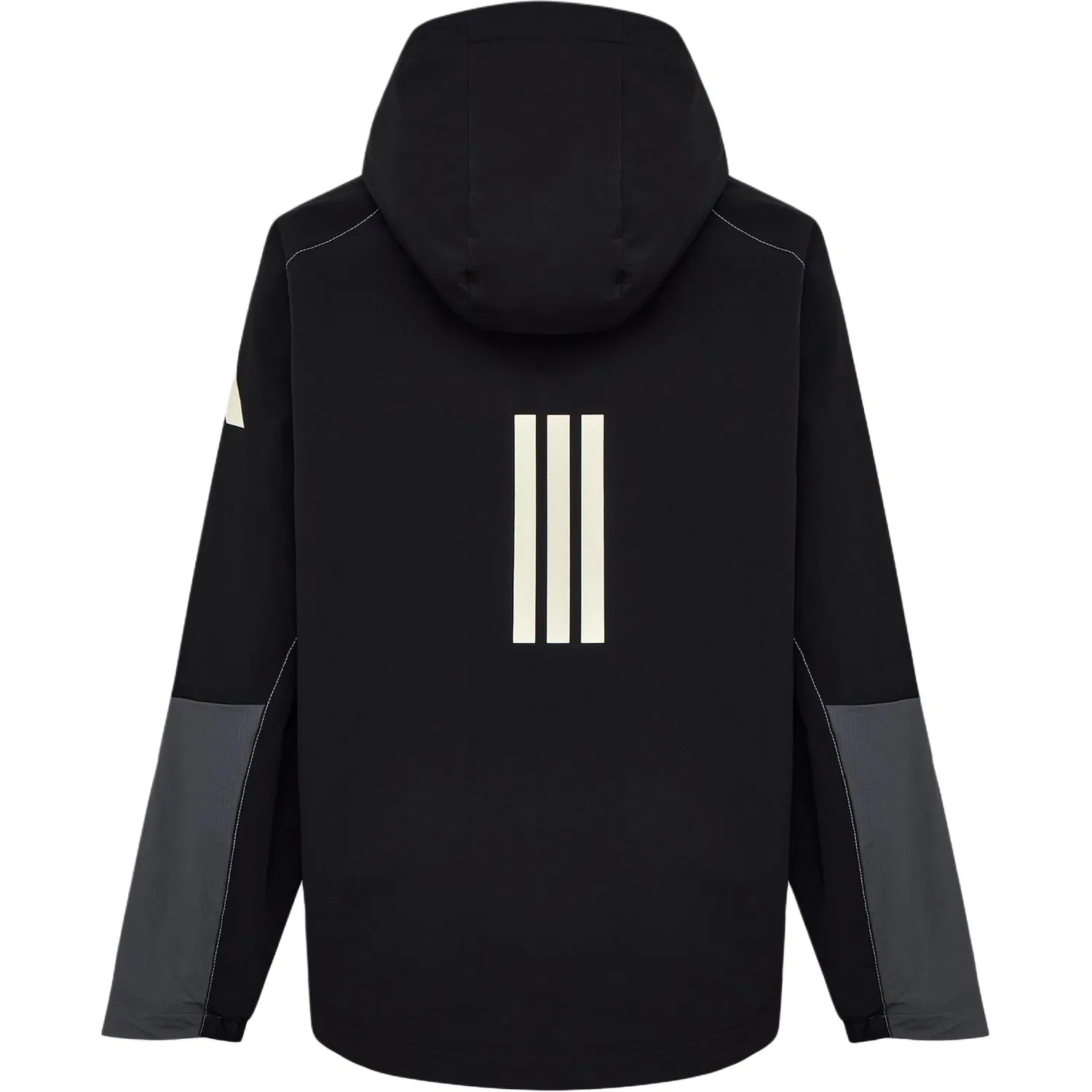 Детская куртка с капюшоном немоделируемая средняя Adidas, черный — фото 3