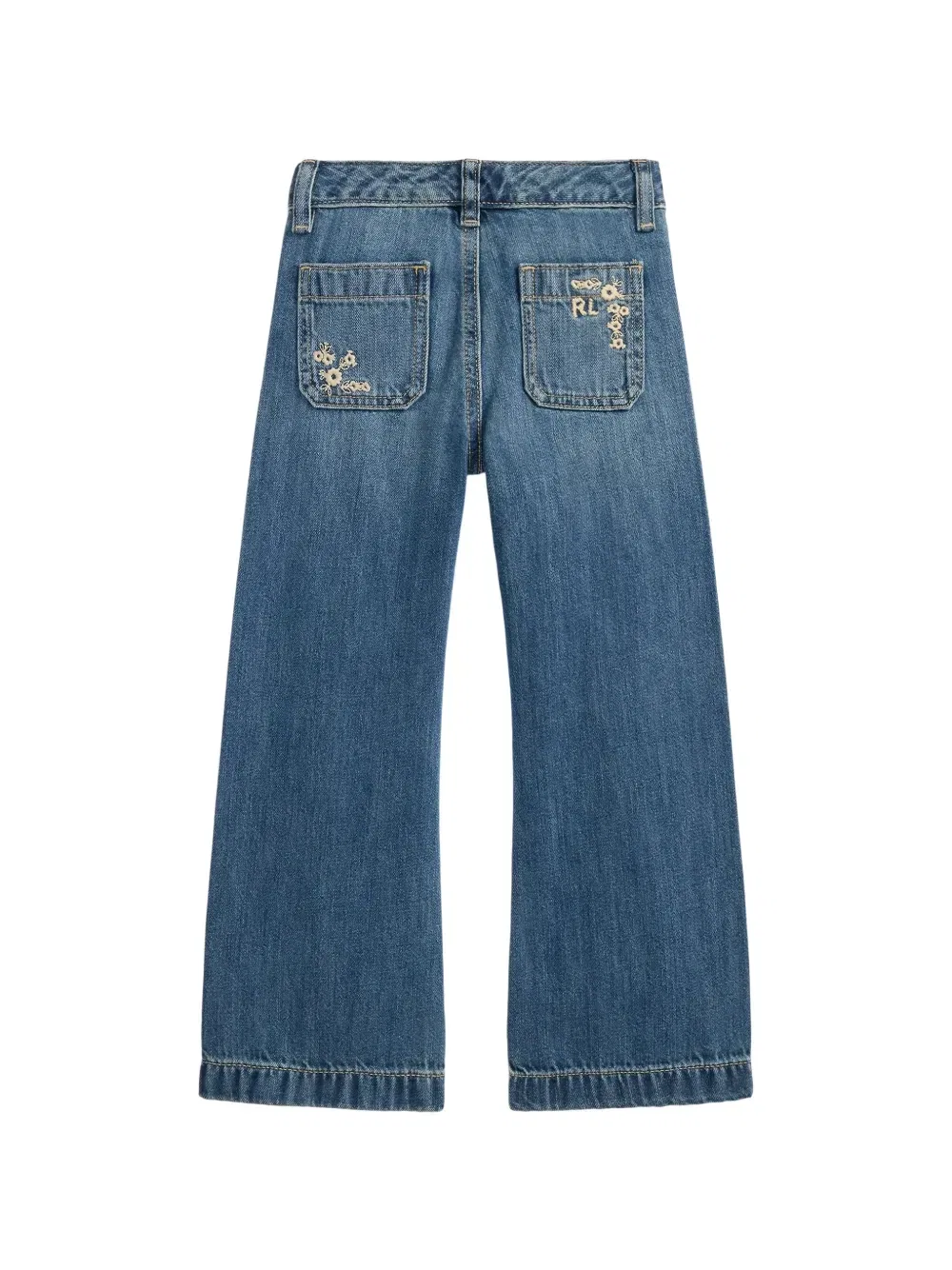 Расклешенные джинсы с вышивкой Polo Ralph Lauren Kids, синий — фото 2