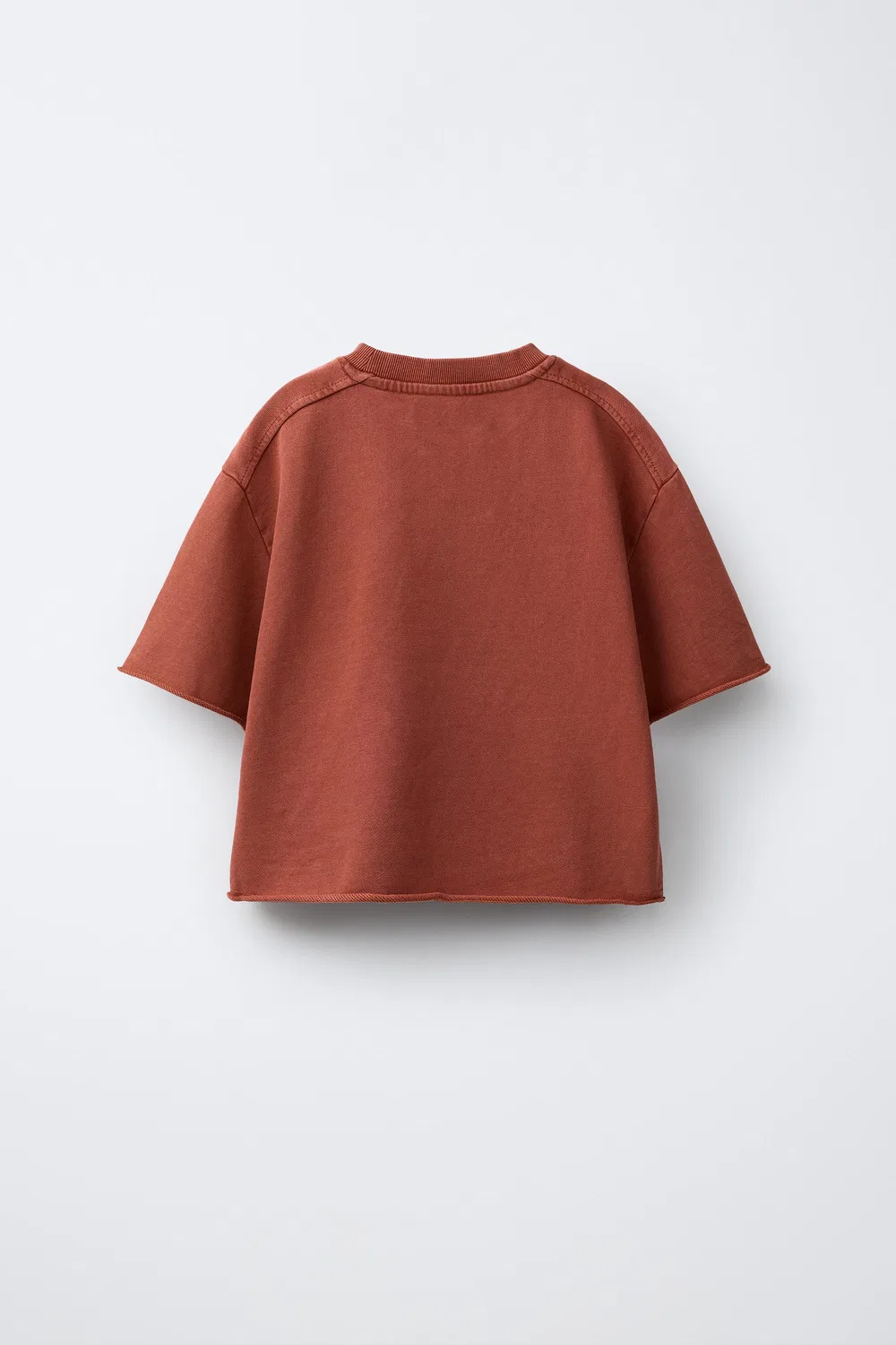 Спортивная футболка с эффектом выцветания ZARA, Brown/Taupe — фото 2