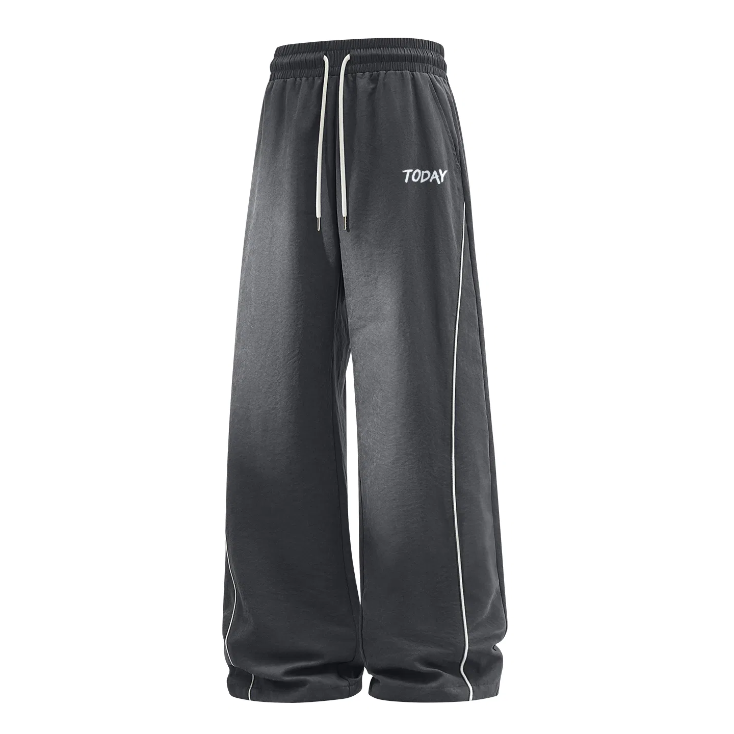 Детские брюки прямого кроя с принтом MINISO, Dark Gray