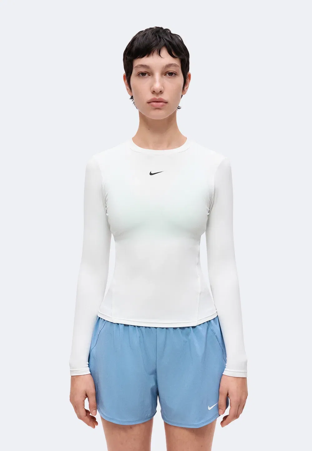 Одна облегающая блузка с длинными рукавами Nike Performance, White/Black