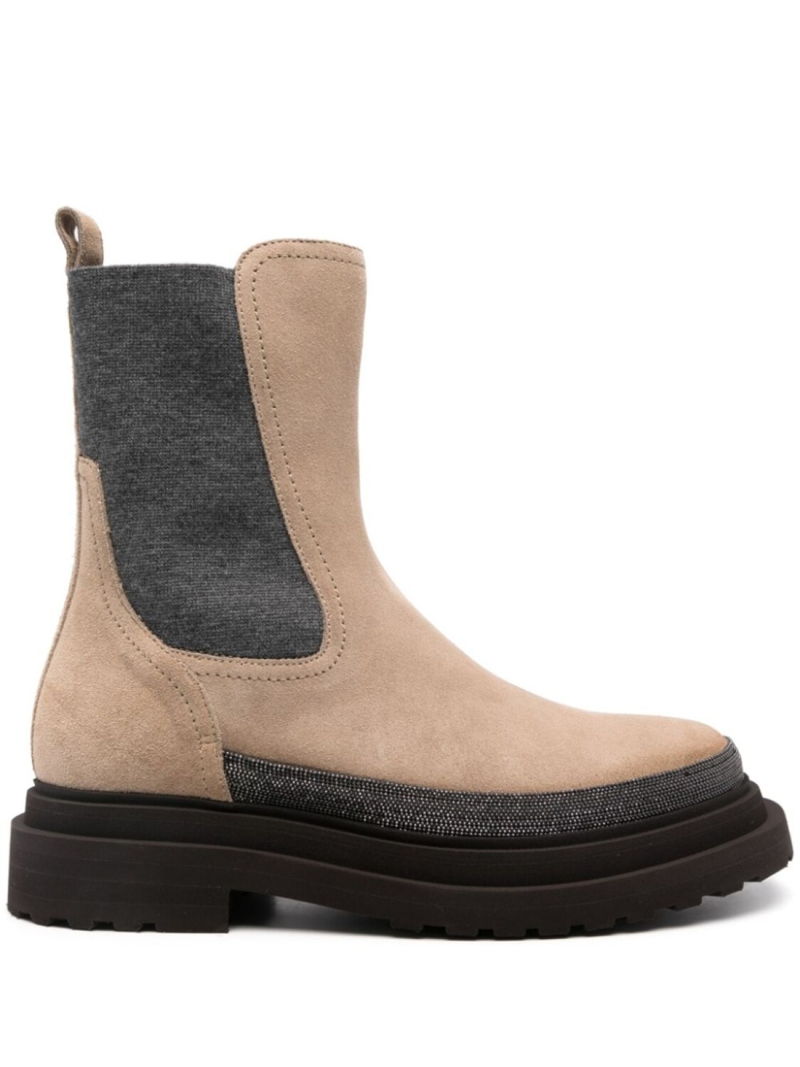 Brunello Cucinelli замшевые ботинки челси, нейтральный цвет