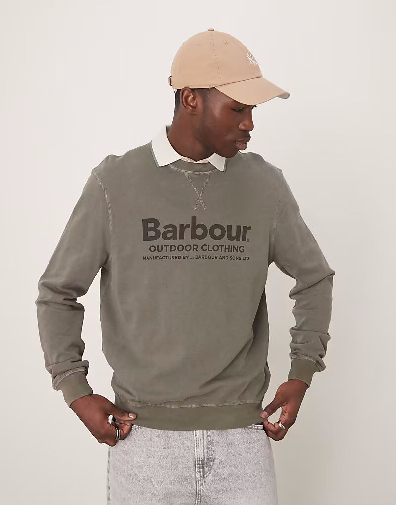 

Толстовка Barbour Larkhill с круглым вырезом светло-шалфейного цвета