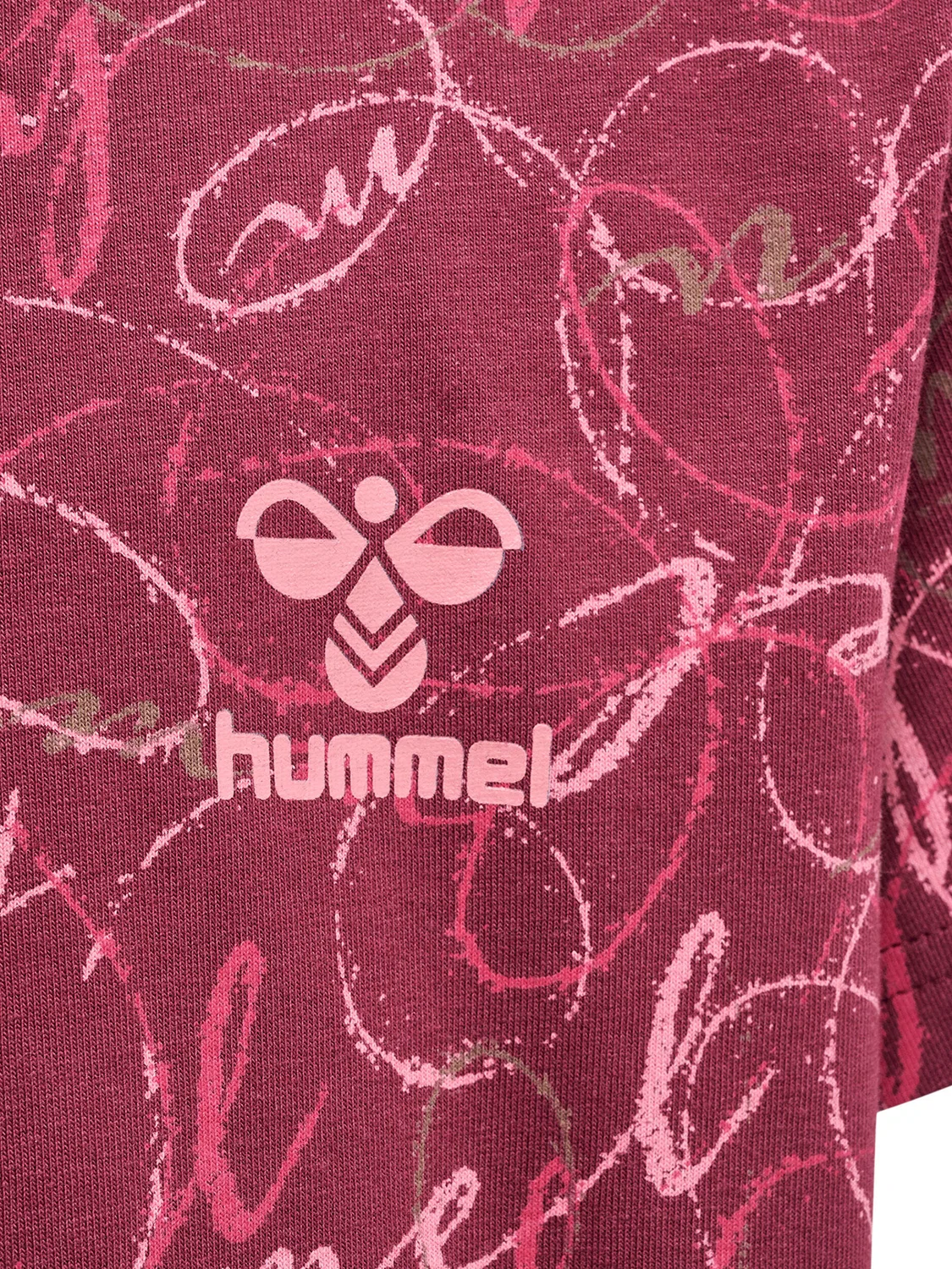 Детская футболка с принтом Hmlmerry Hummel, Rot Kaugummirosa — фото 3