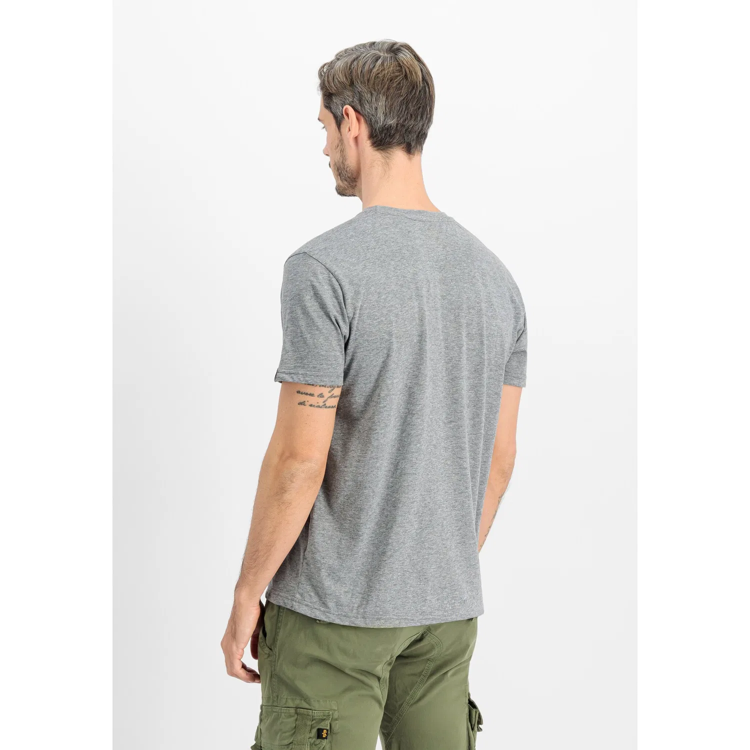 Детская хлопковая футболка Regular Fit Alpha Industries, Charcoal Heather — фото 2
