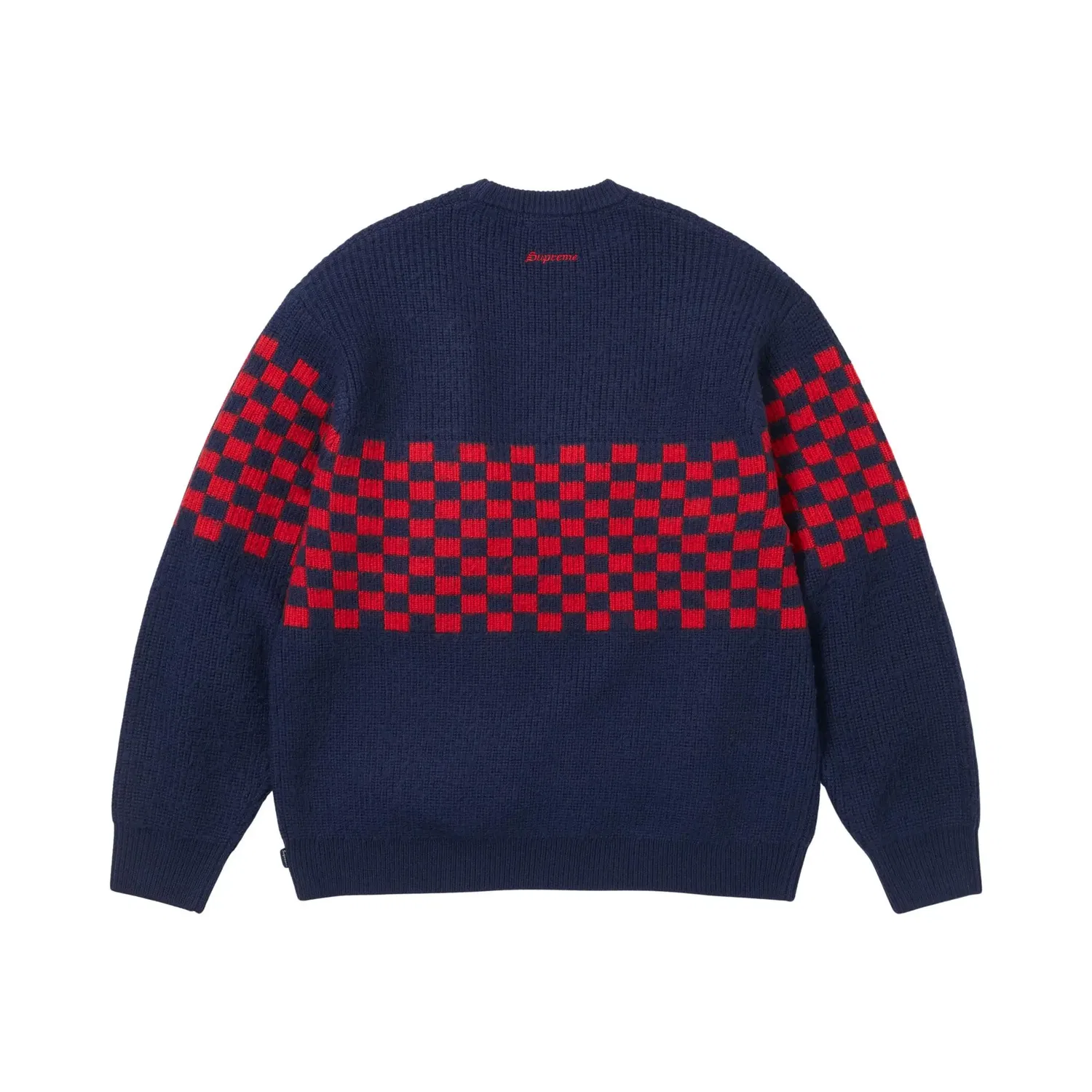 Свитер с принтом Supreme Checkerboard Pilled, Navy — фото 2