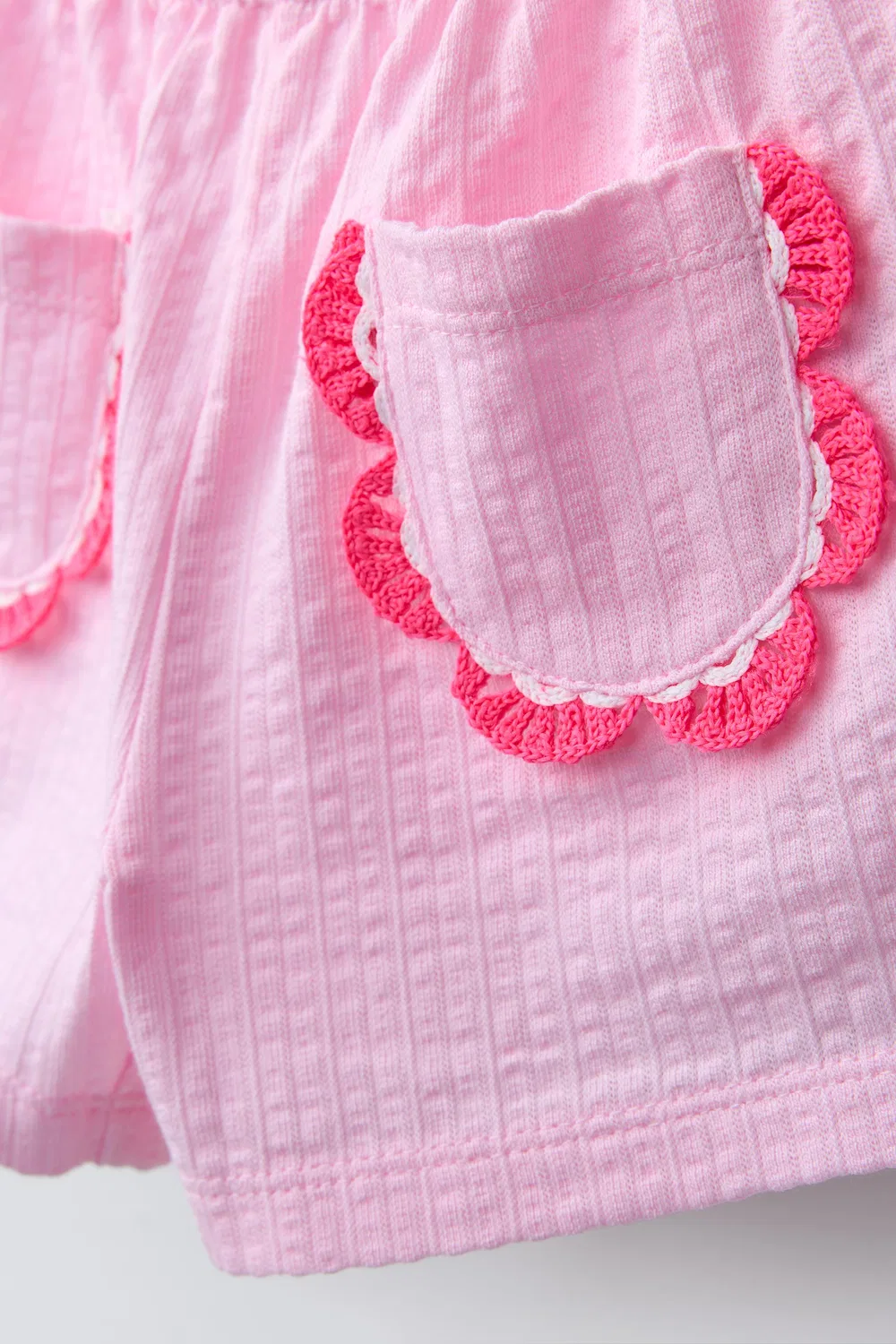 Бермудские шорты с вязаными карманами ZARA, Pastel Pink — фото 4