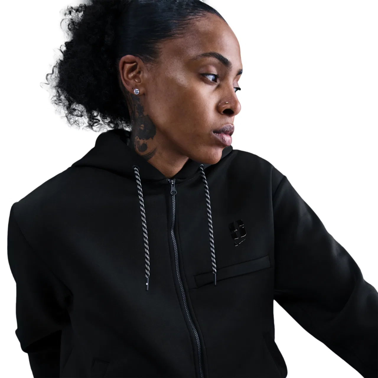 Женское худи Nike Dri-FIT Sabrina Signature Full-Zip, черный — фото 2