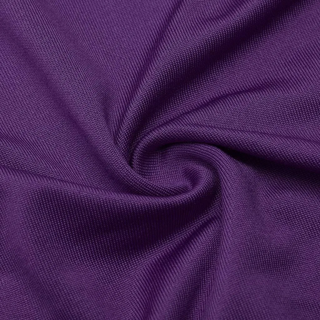 Женское мини-платье с открытыми плечами асимметричное Purple — фото 4
