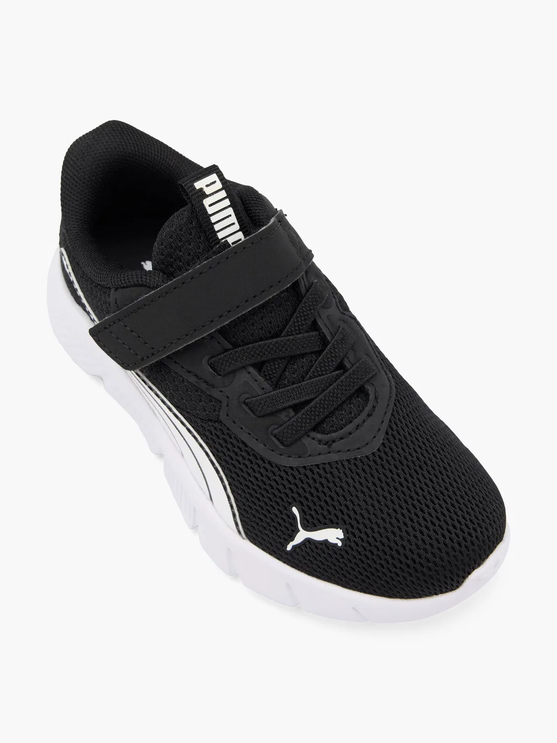 Детские полуботинки с эластичной шнуровкой и липучкой PUMA FLEXFOCUS MODERN AC+ PS, черный — фото 2