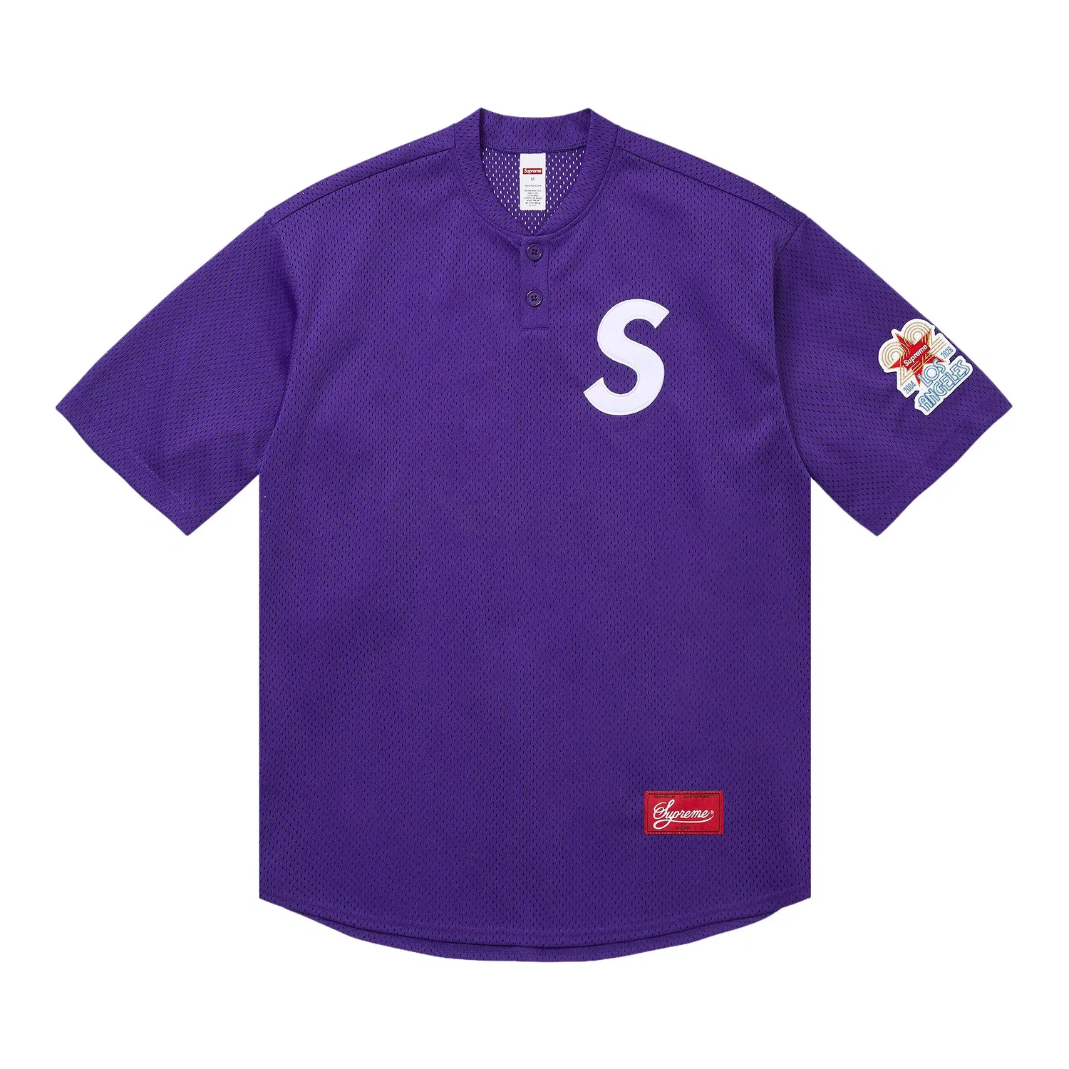 Футболка-поло Supreme Shop с логотипом S, фиолетовый