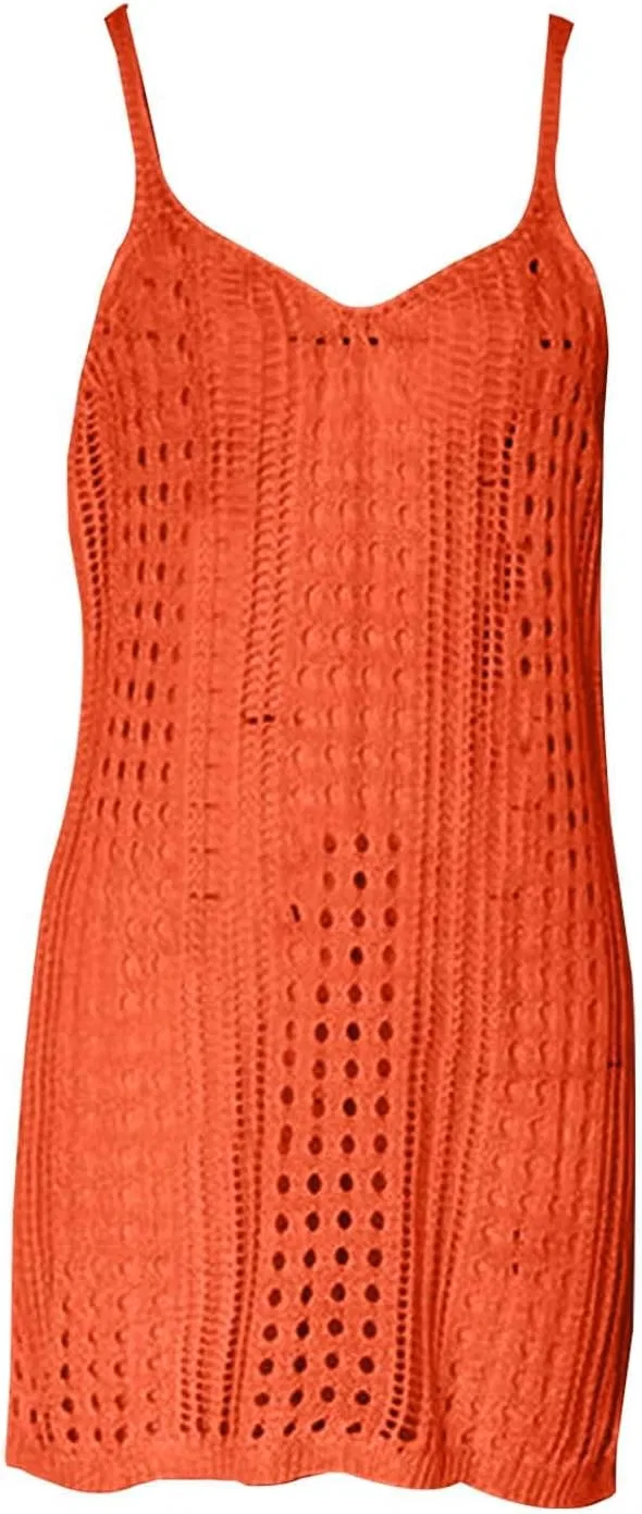 Женская пляжная накидка классическая бикини Solid, Orange — фото 4