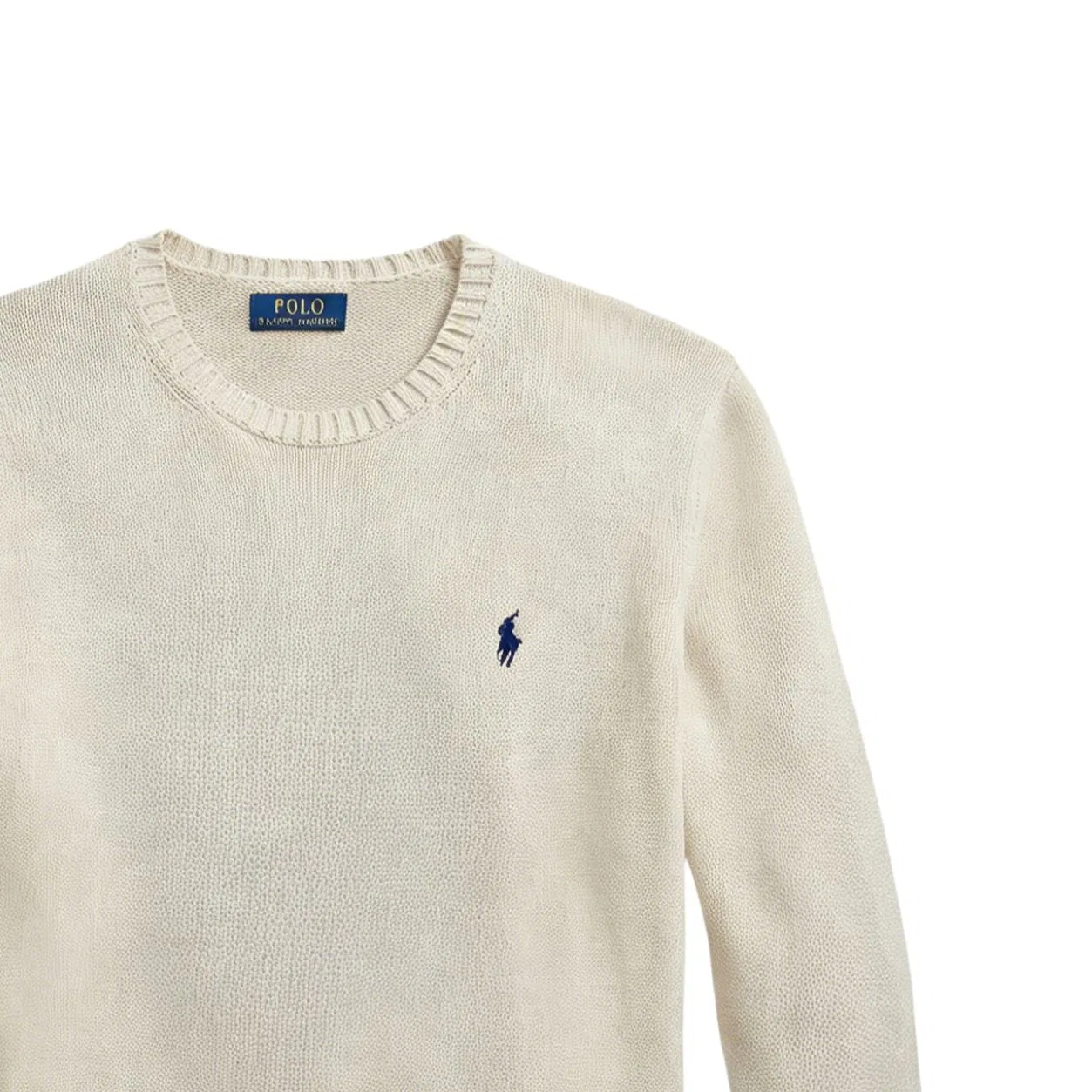 Трикотаж мужской бежевый джемпер с круглым вырезом, Polo Ralph Lauren — фото 3