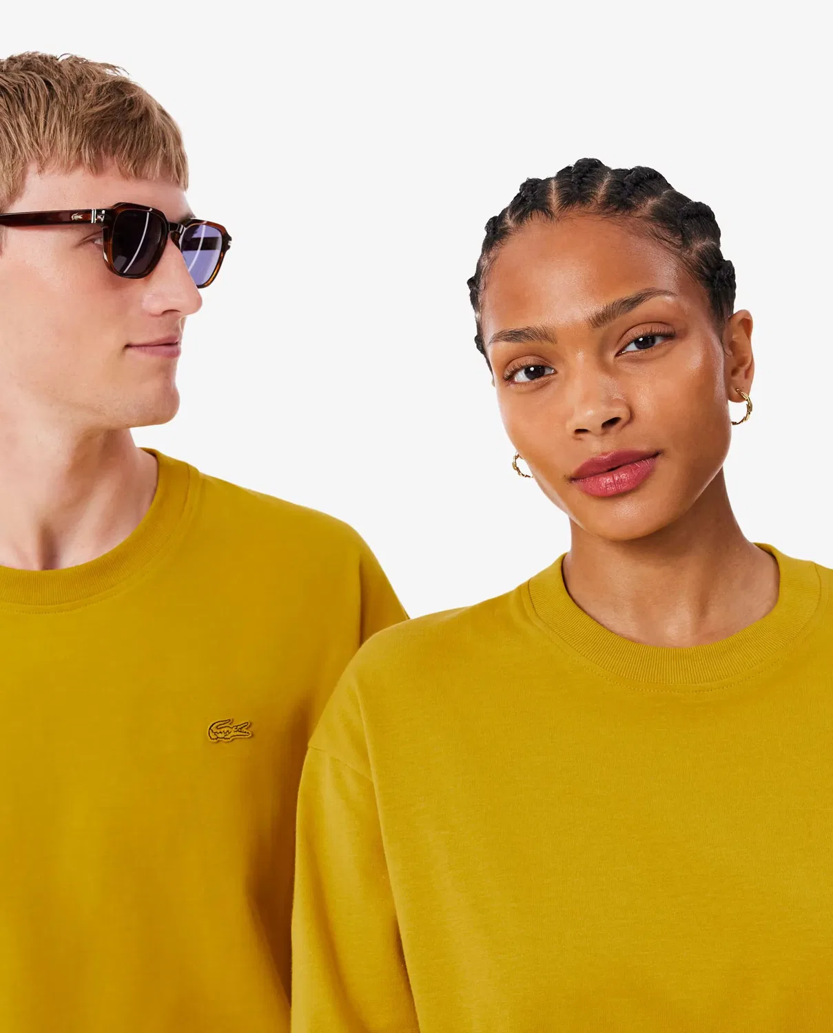 Футболка мужская Lacoste свободного кроя из плотного джерси, oversize, Amarillo — фото 3