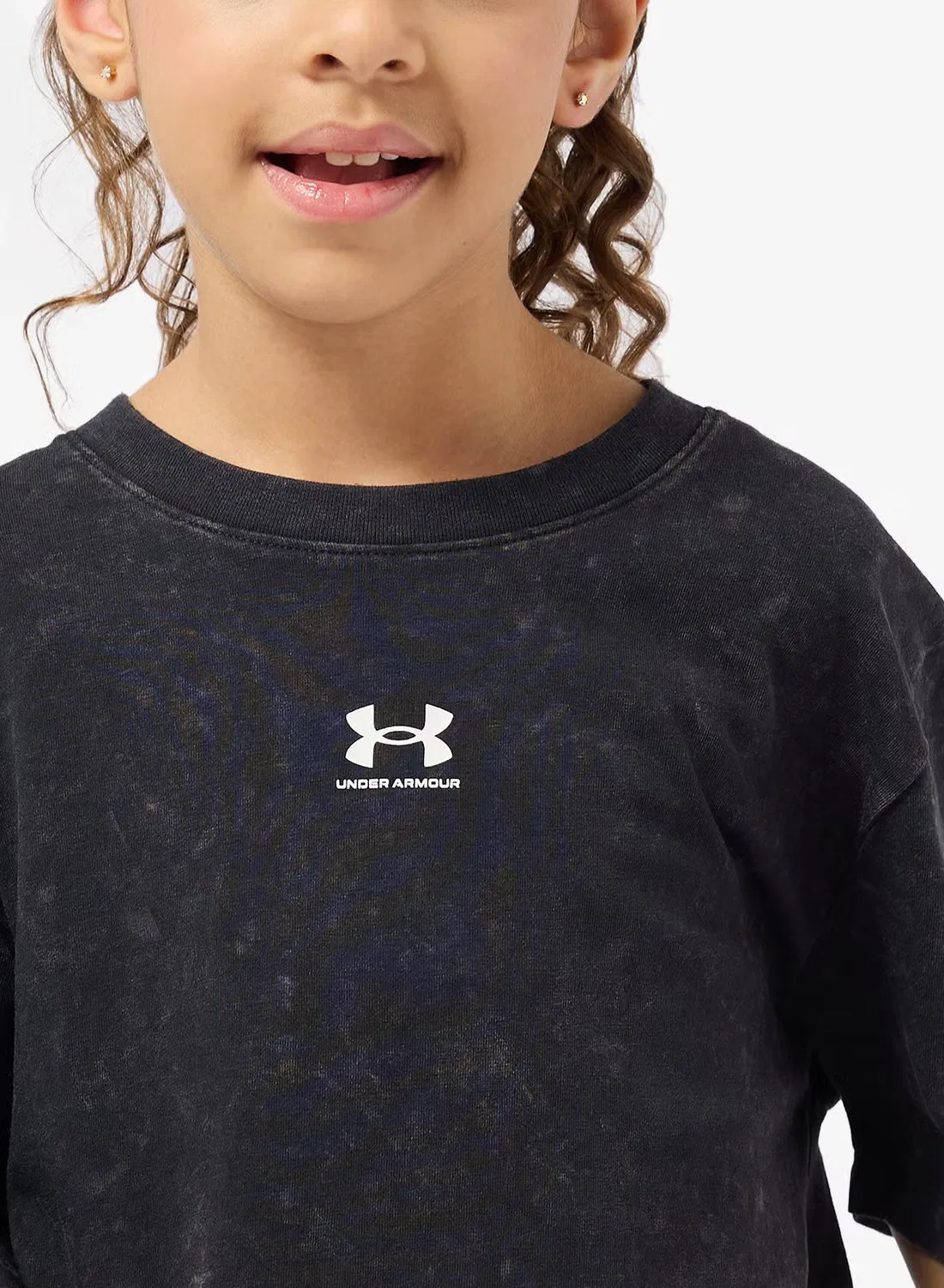 Футболка с эффектом стирки Youth Washed Under Armour, черный — фото 3