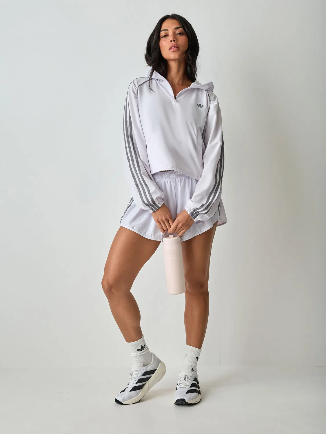 Белая спортивная куртка на молнии adidas Originals — фото 2