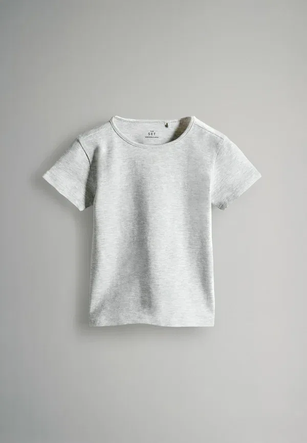 Футболка хлопковая Regular fit-5 pack short sleeve crew neck - basic t-shirt The Set Grey, черный/серый — фото 4