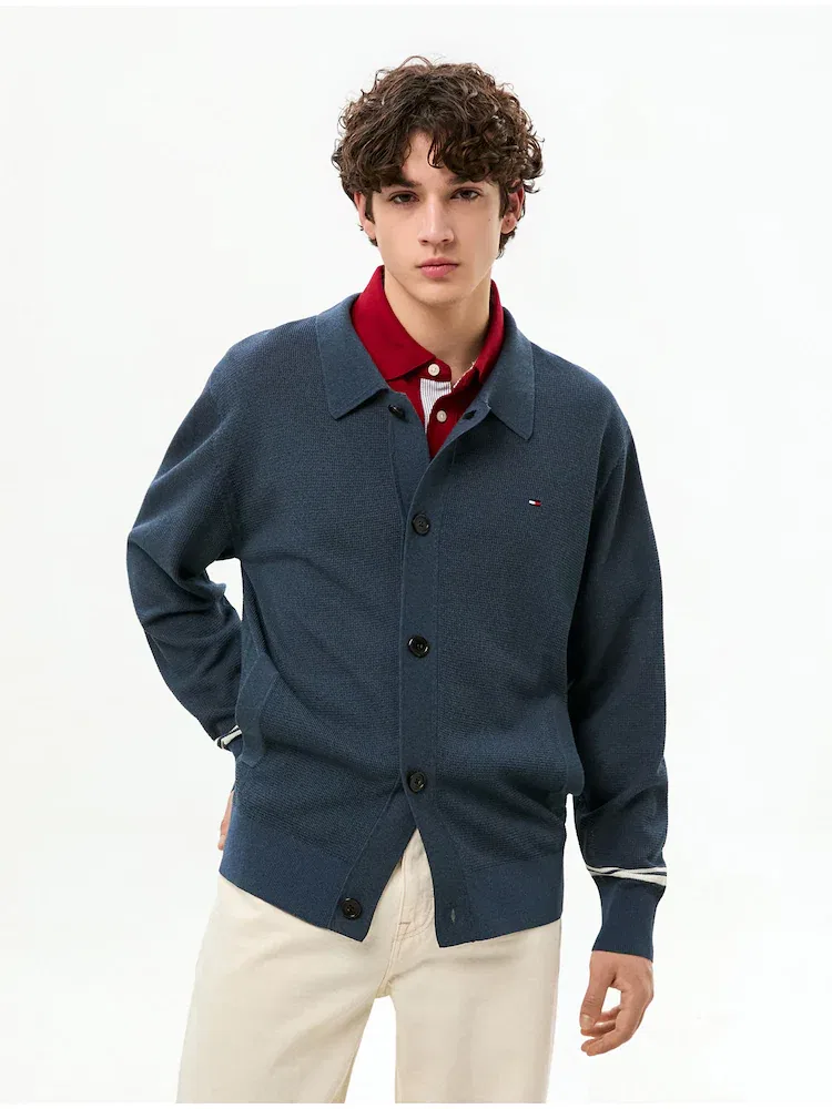 Кардиган с воротником TOMMY HILFIGER, Navy