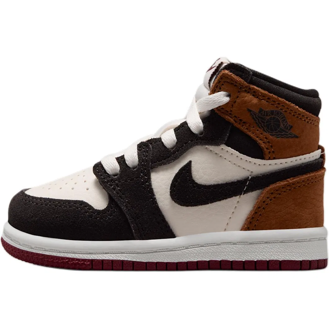 Детские кроссовки для мальчиков высокие дышащие Jordan Air Jordan 1 Breathable High Top Toddler Shoes Shadow Brown, Shadow Brown