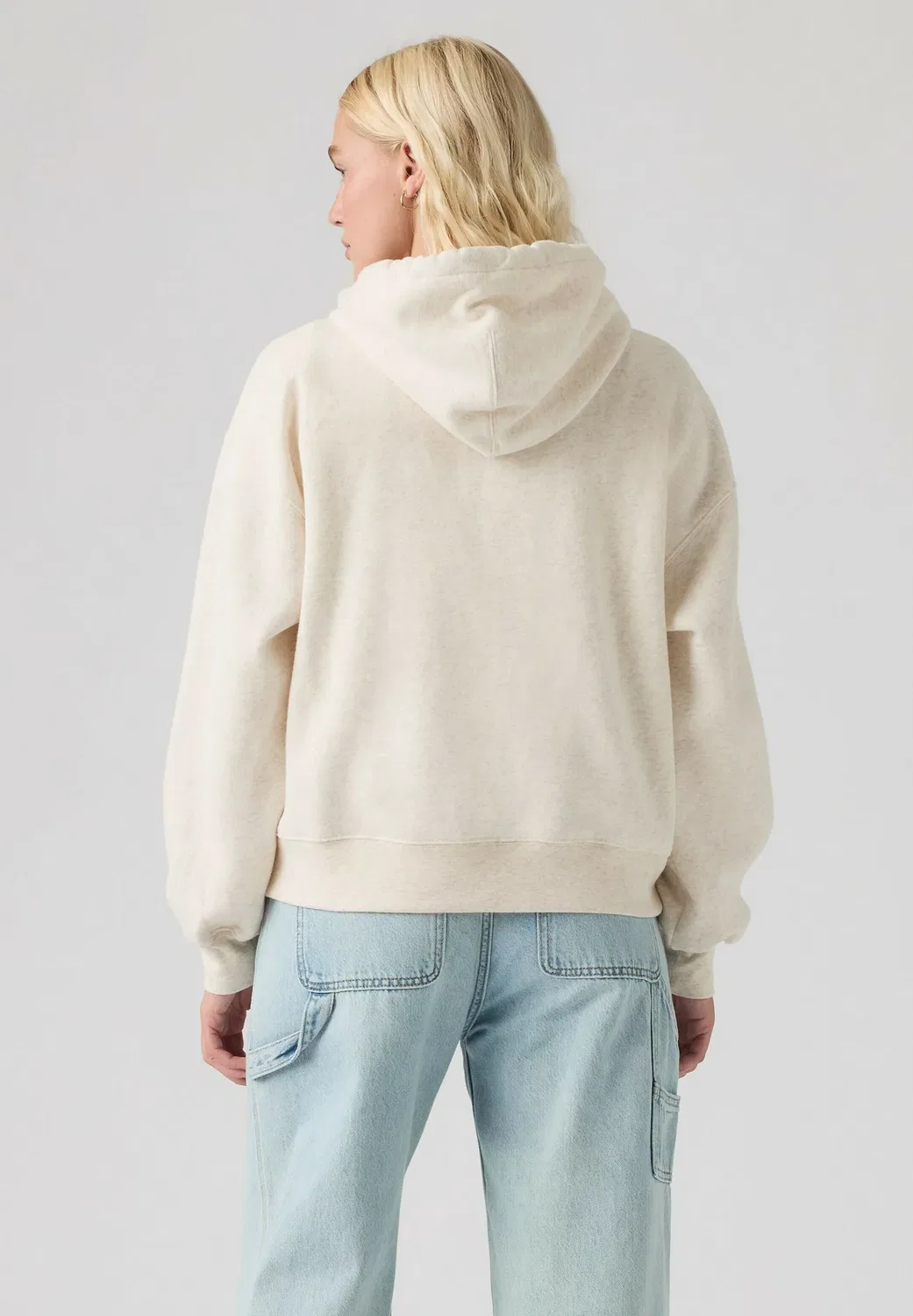 Худи Gr everyday 2.0 с черно-белой вышивкой - худи Levi'S, Hoodie Bw Embroidery Oatmeal Heather Grey - Neutra — фото 2